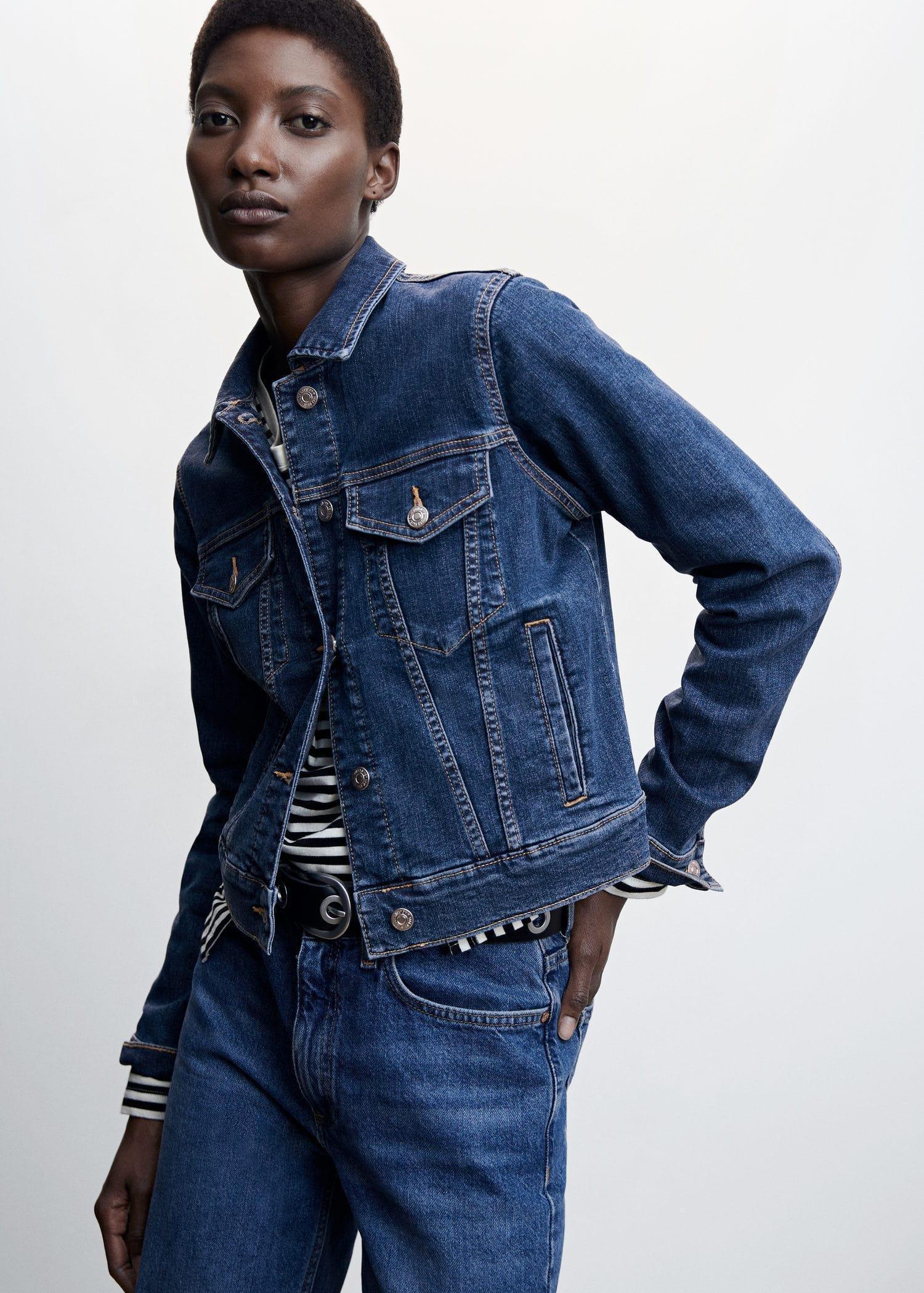 Mango Blue Pocketed Denim Jacket | Azadea UAE