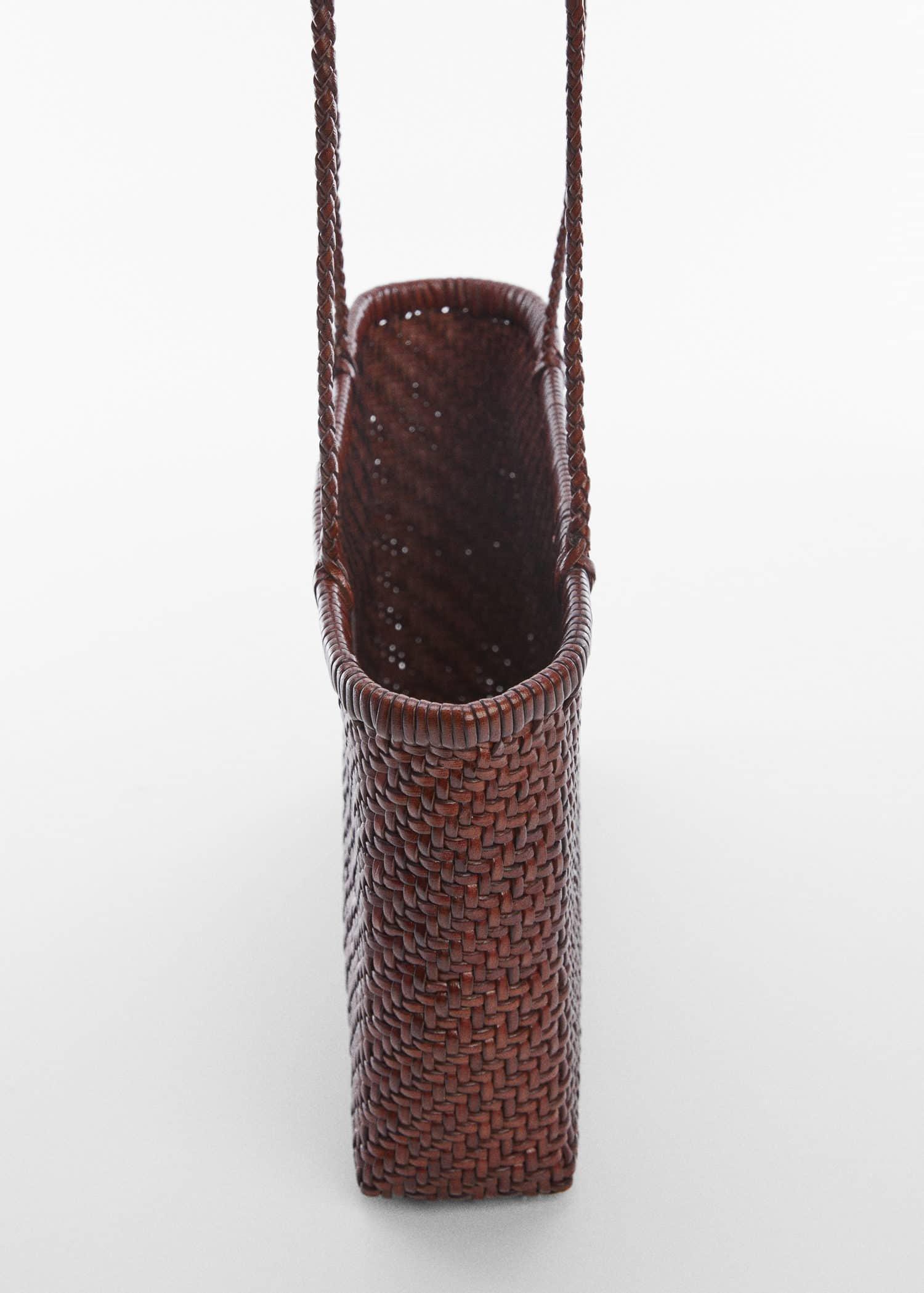 Brown Braided Leather Bag, , large image number 2