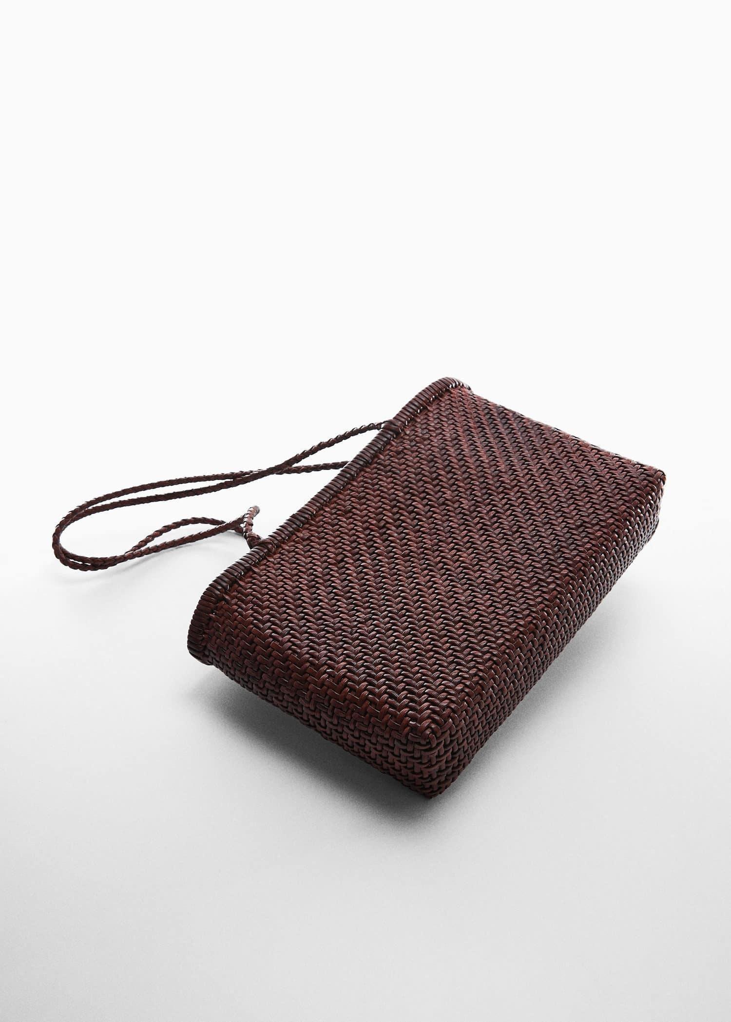 Brown Braided Leather Bag, , large image number 3