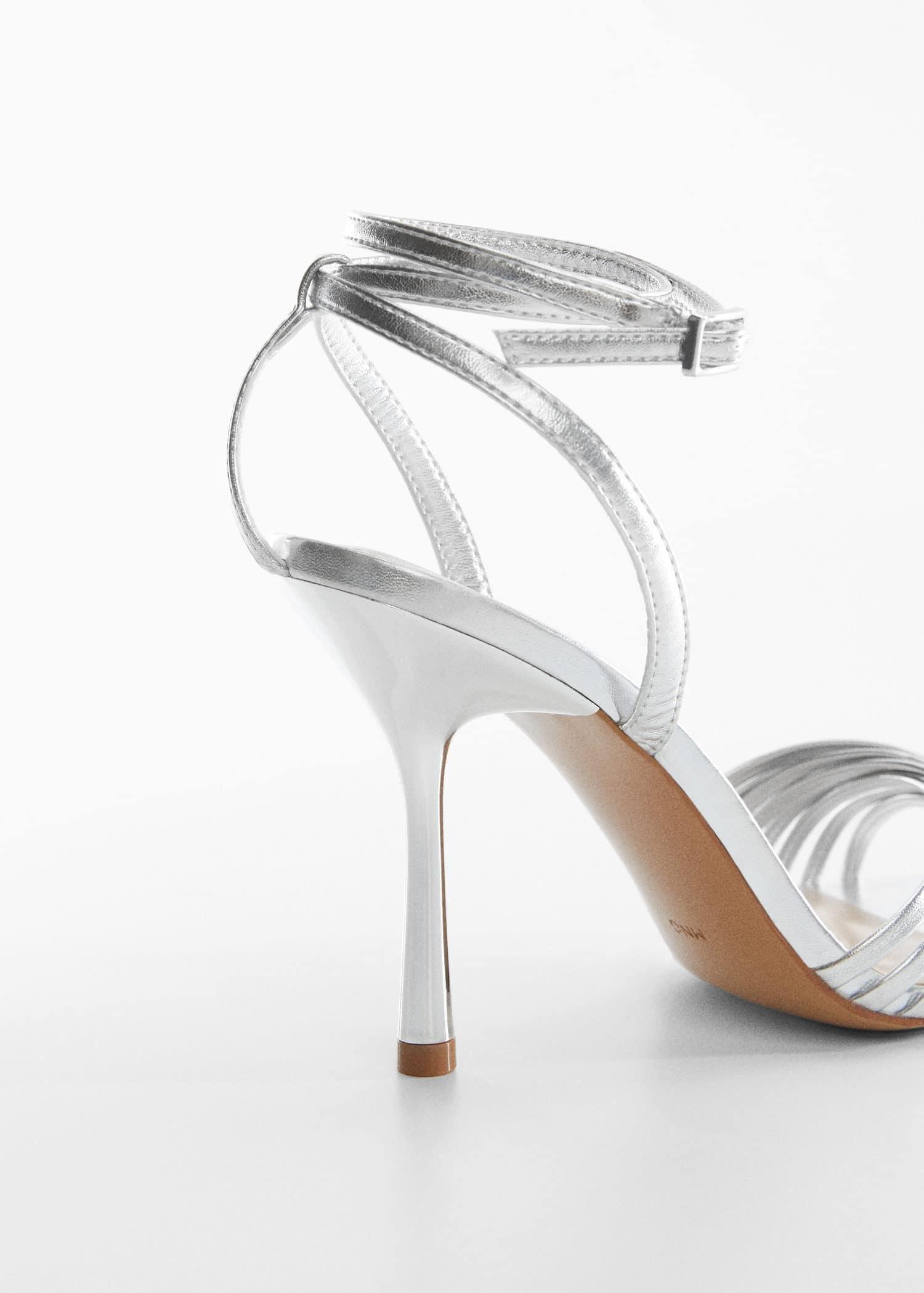 Silver Strappy Heeled Sandals, , large image number 2