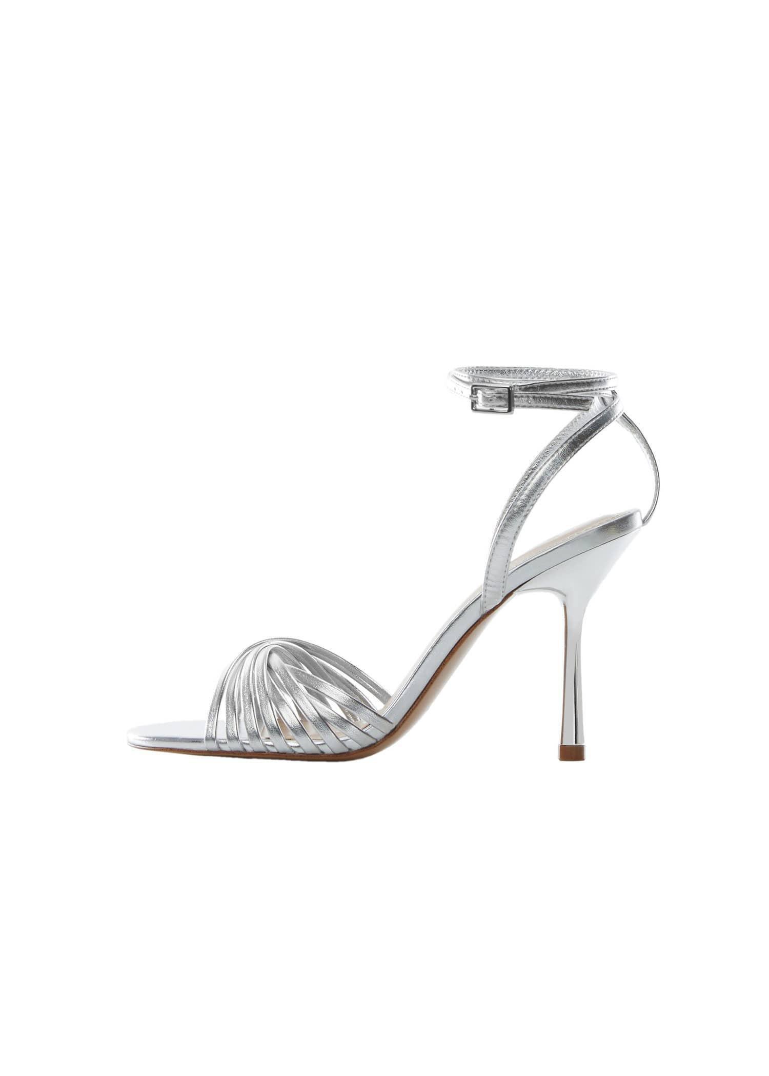 Silver Strappy Heeled Sandals, , large image number 3