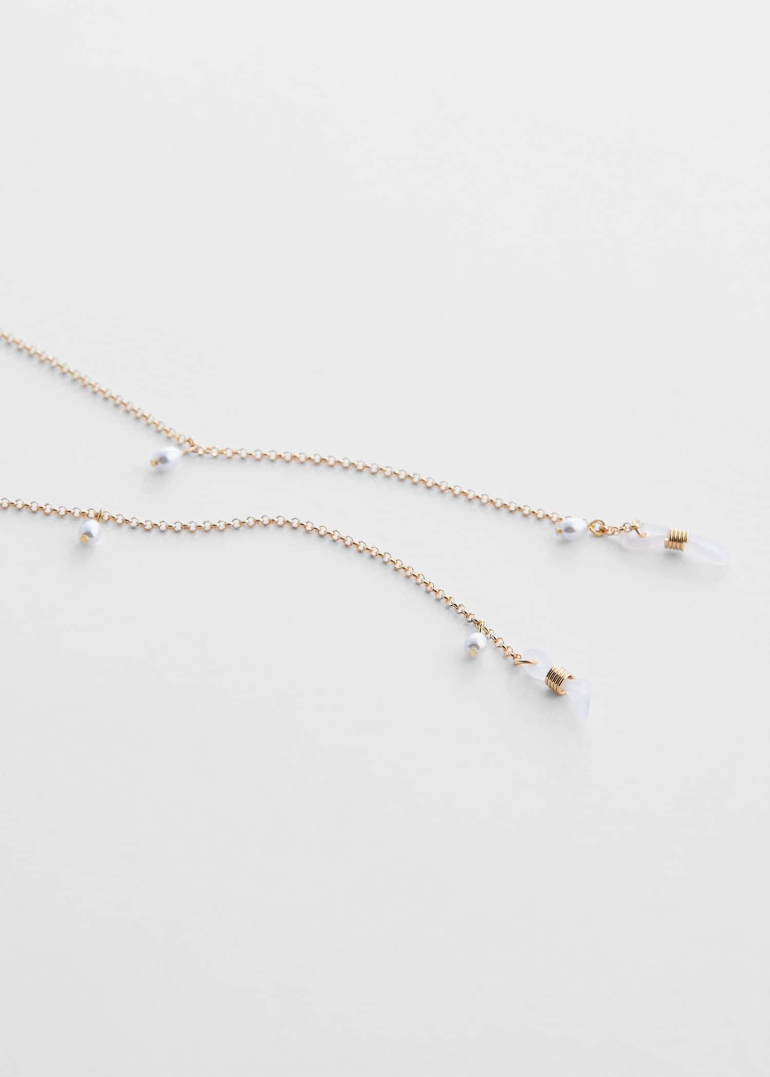 Gold Sunglasses Chain With Pearls, , large image number 1