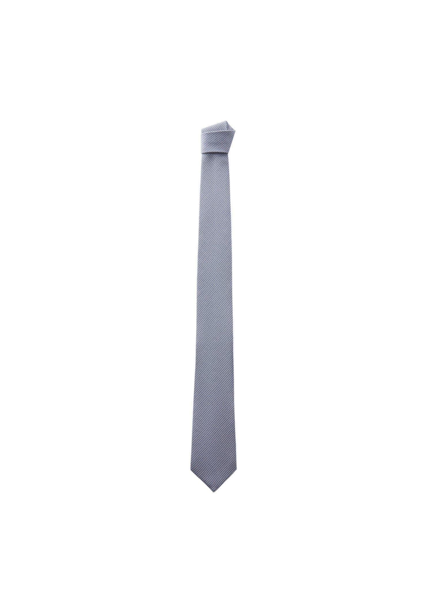 Blue Structured Cotton Tie, , large image number 1