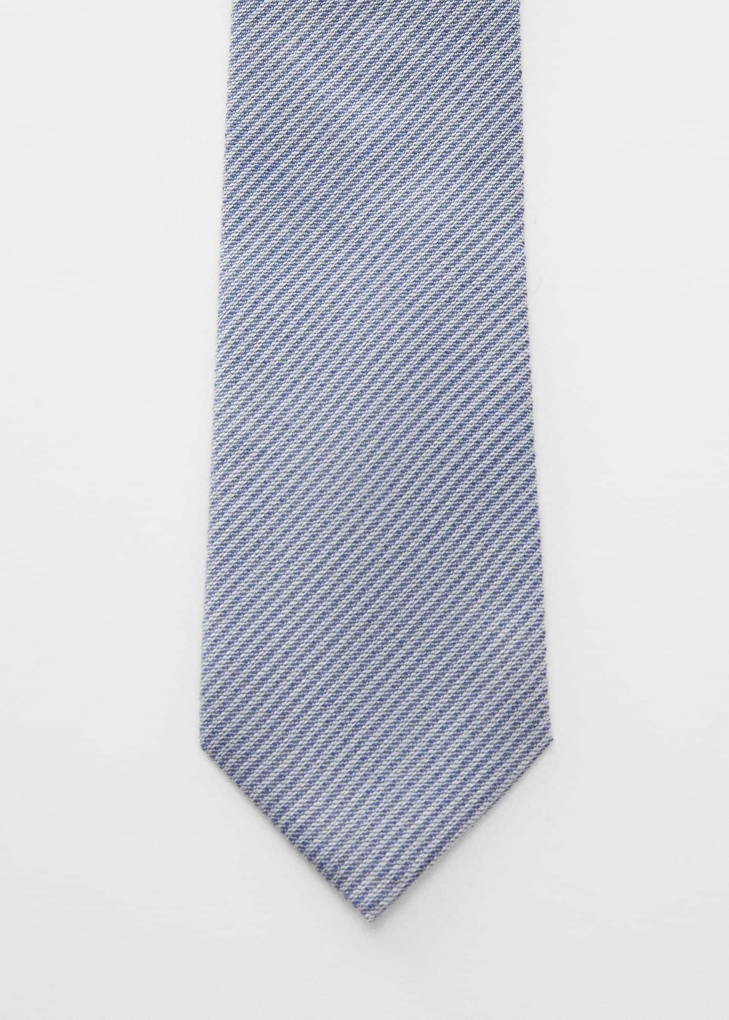 Blue Structured Cotton Tie, , large image number 2
