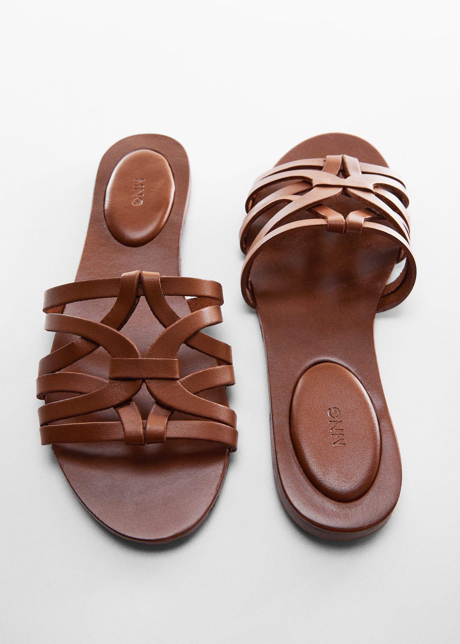 Brown Leather Straps Sandals, , large image number 1