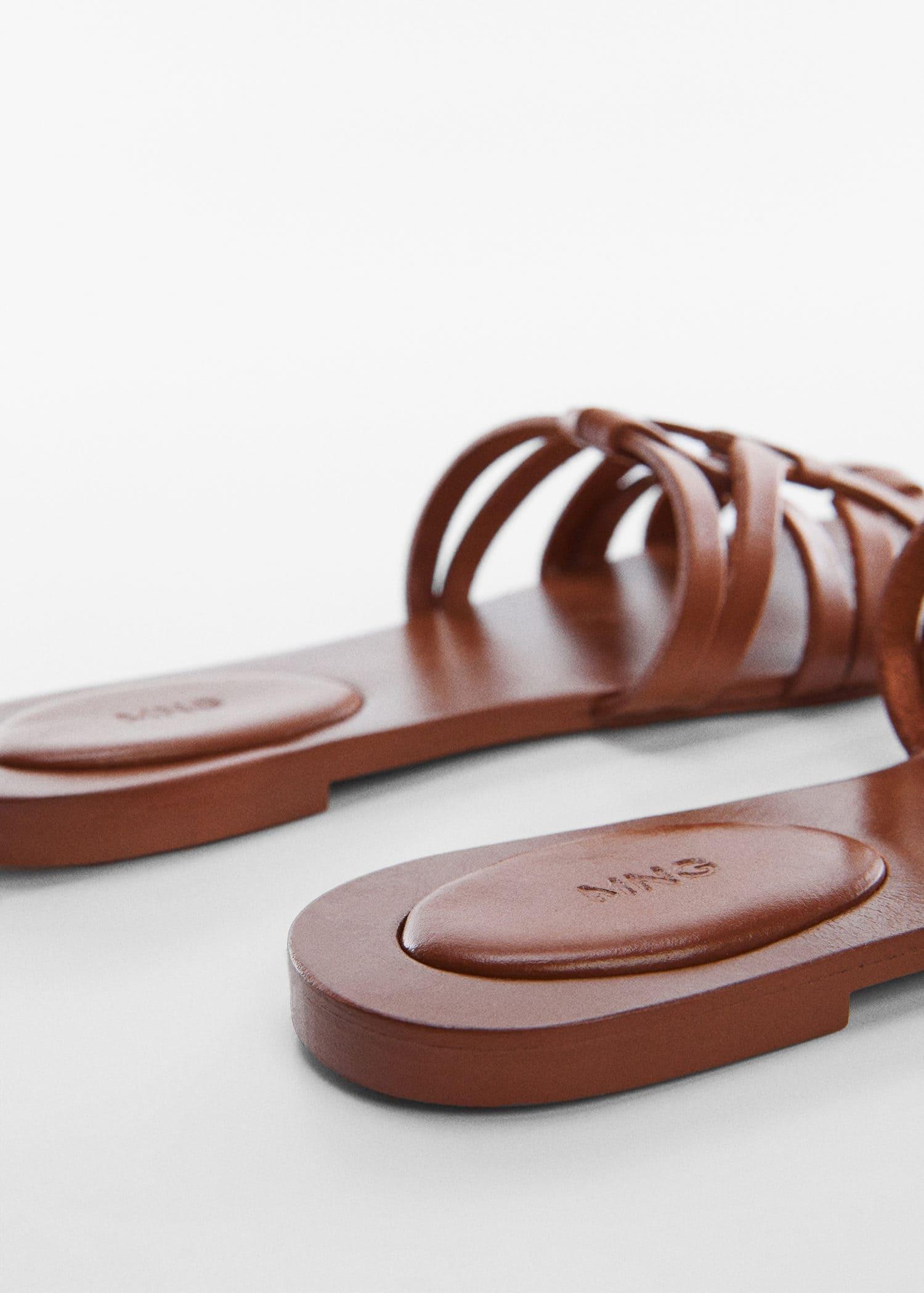 Brown Leather Straps Sandals, , large image number 3