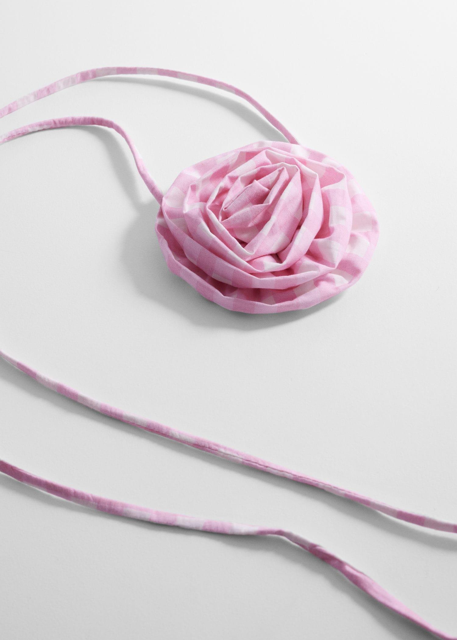 Pink Lt-Pastel Printed Flower Choker, , large image number 1