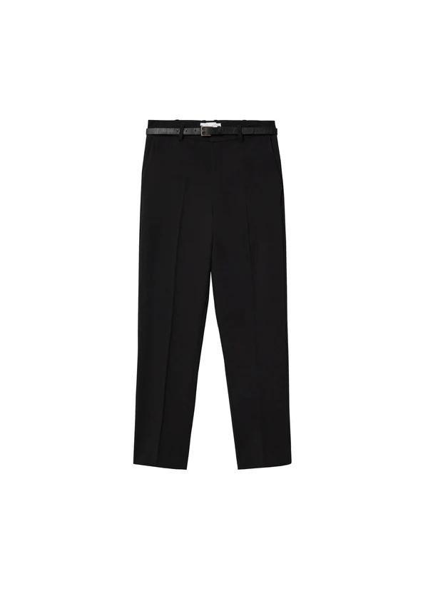 Black Straight Suit Trousers, , large image number 4