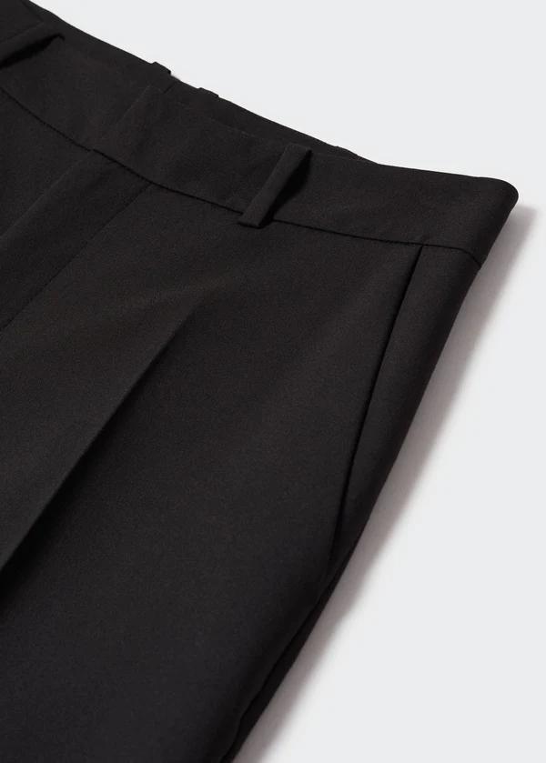 Black Straight Suit Trousers, , large image number 5