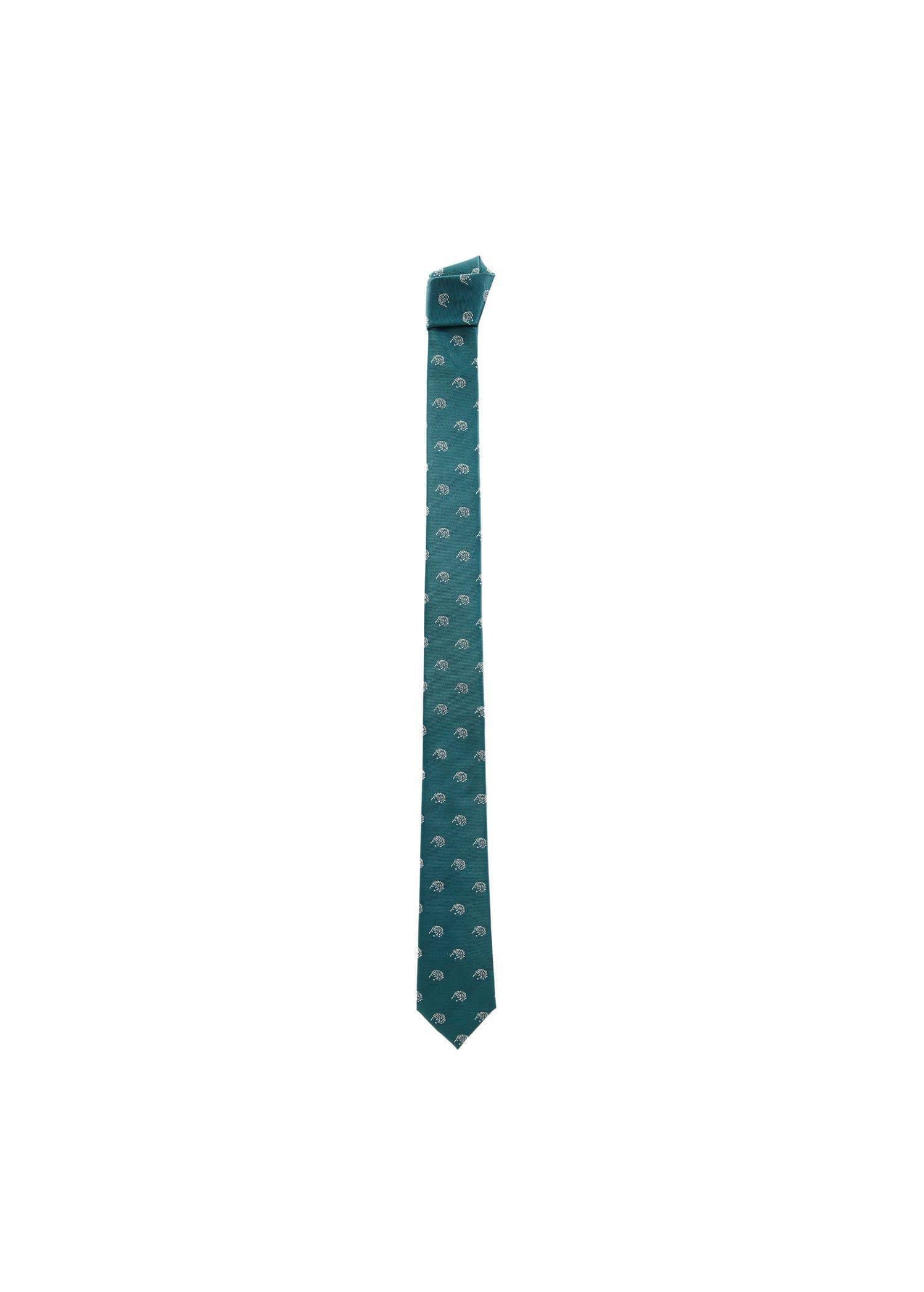 Green Tie With Animals Print, , large image number 1