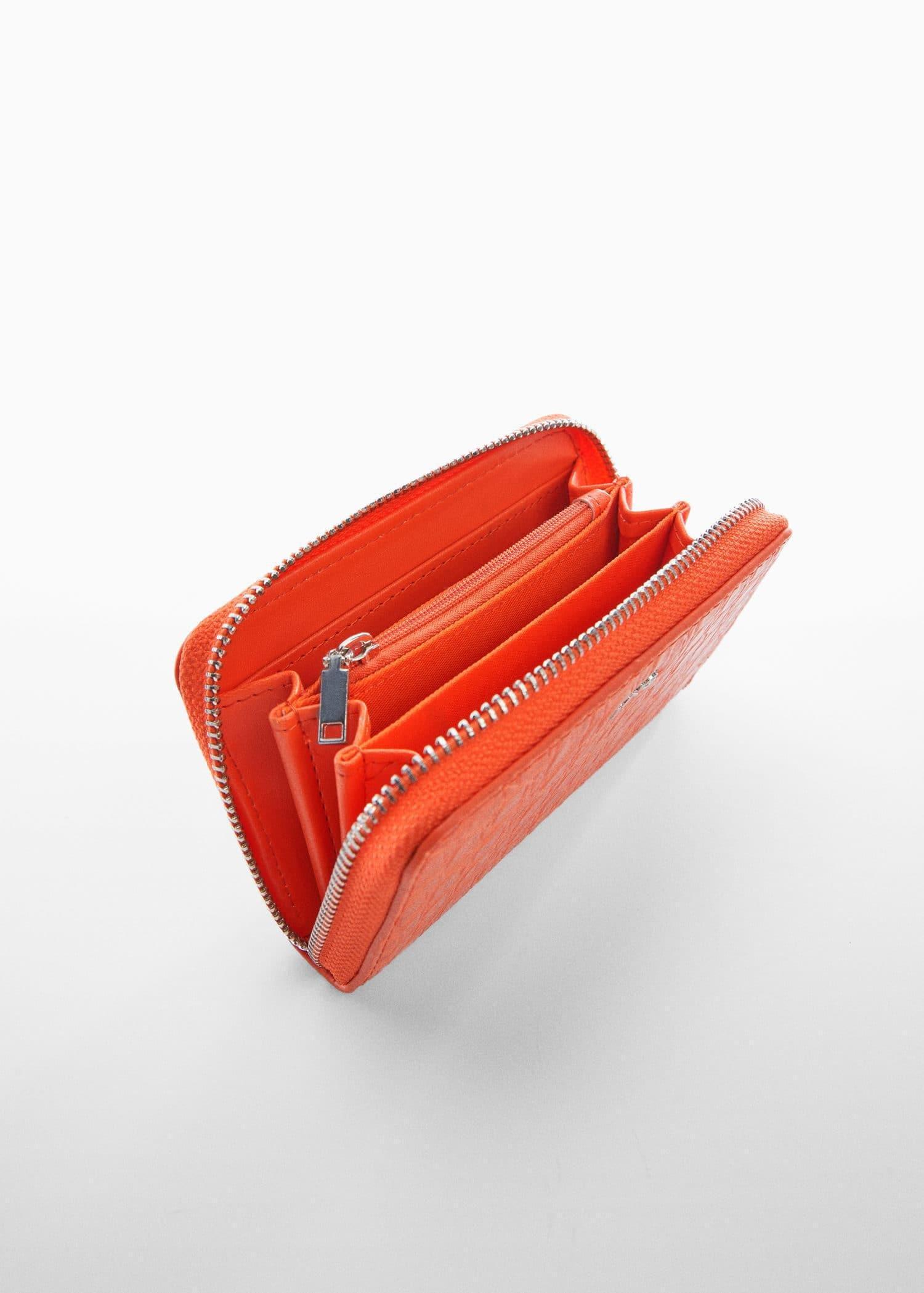 Orange Croc-Effect Wallet, , large image number 1