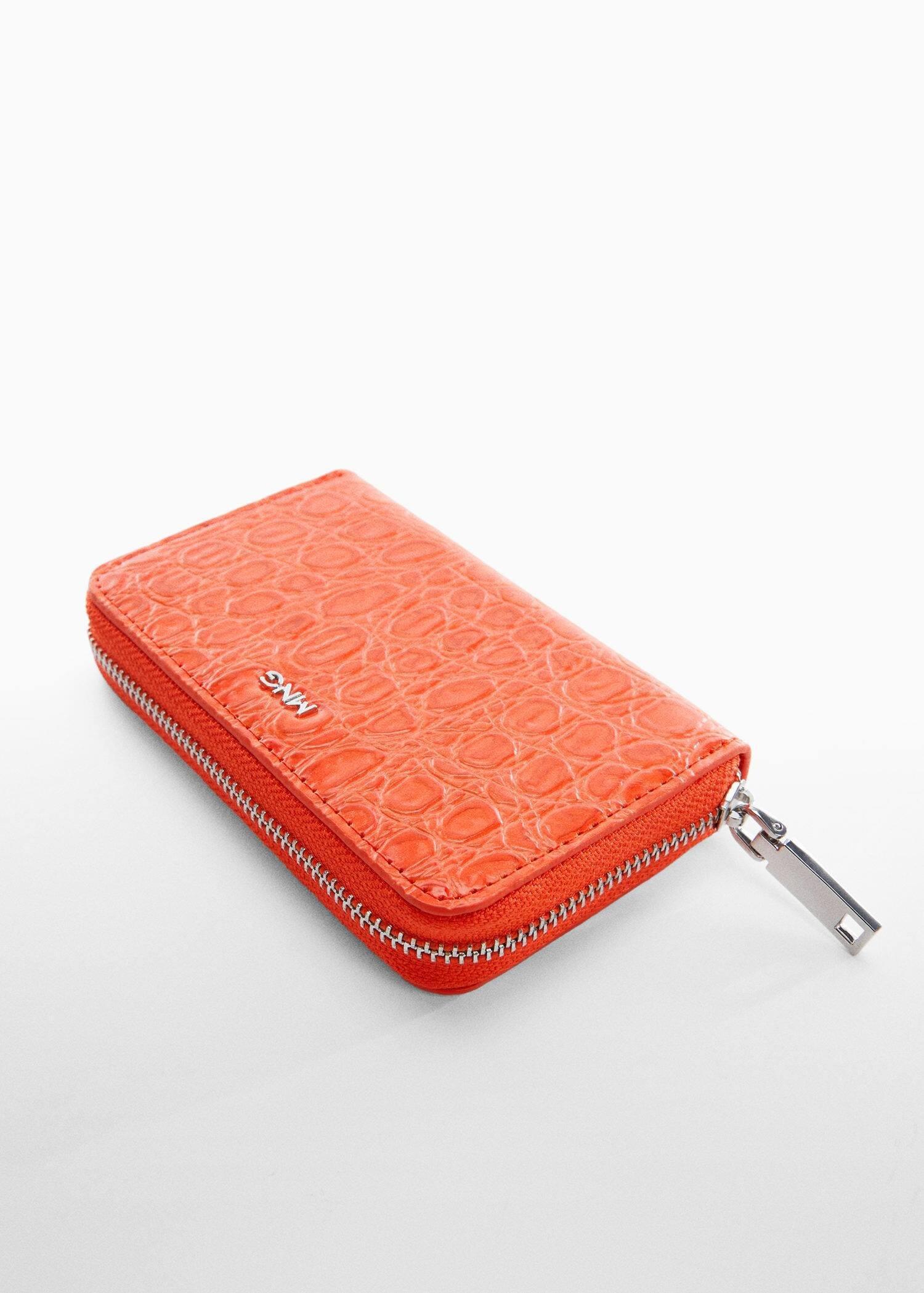 Orange Croc-Effect Wallet, , large image number 2