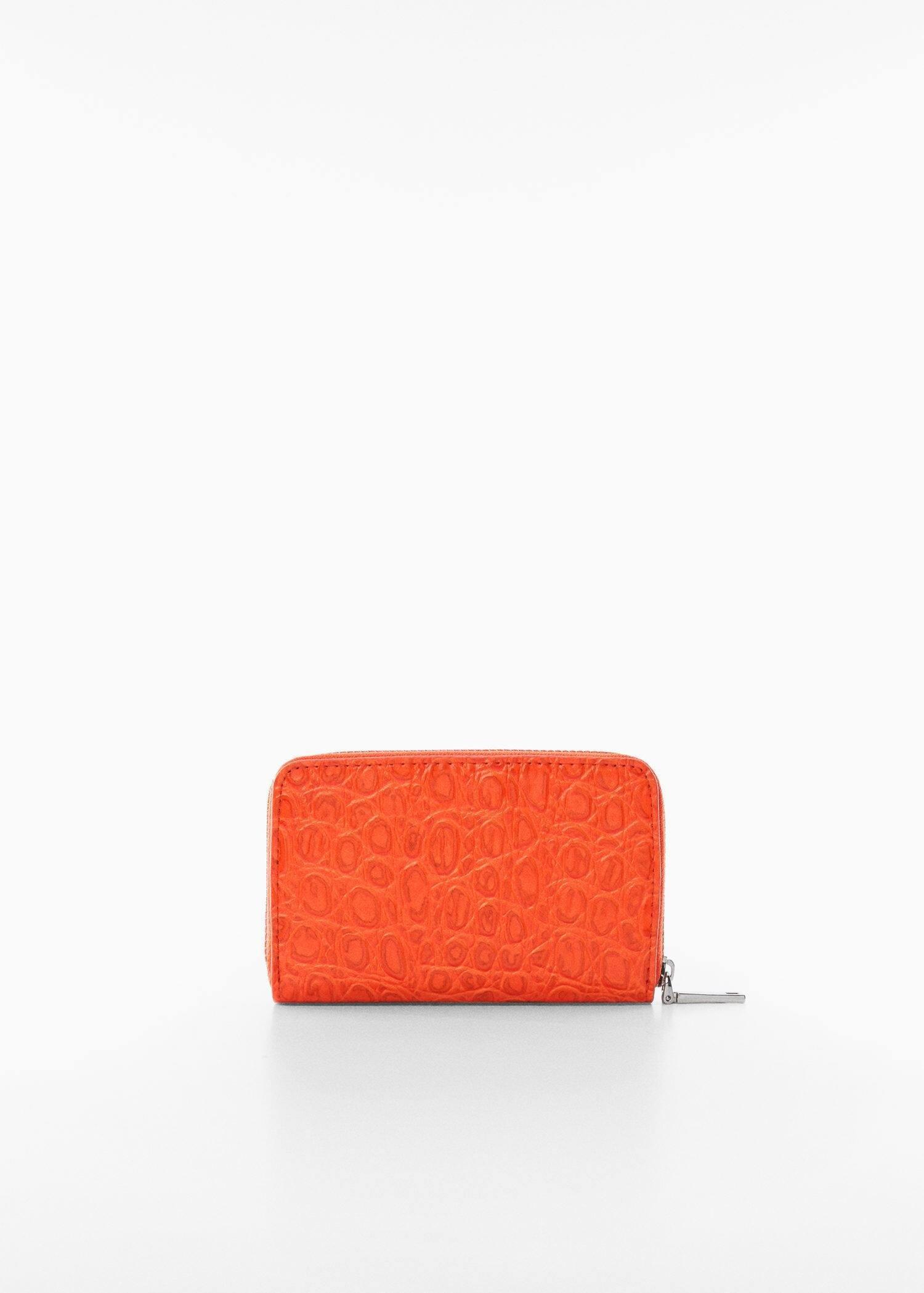 Orange Croc-Effect Wallet, , large image number 3