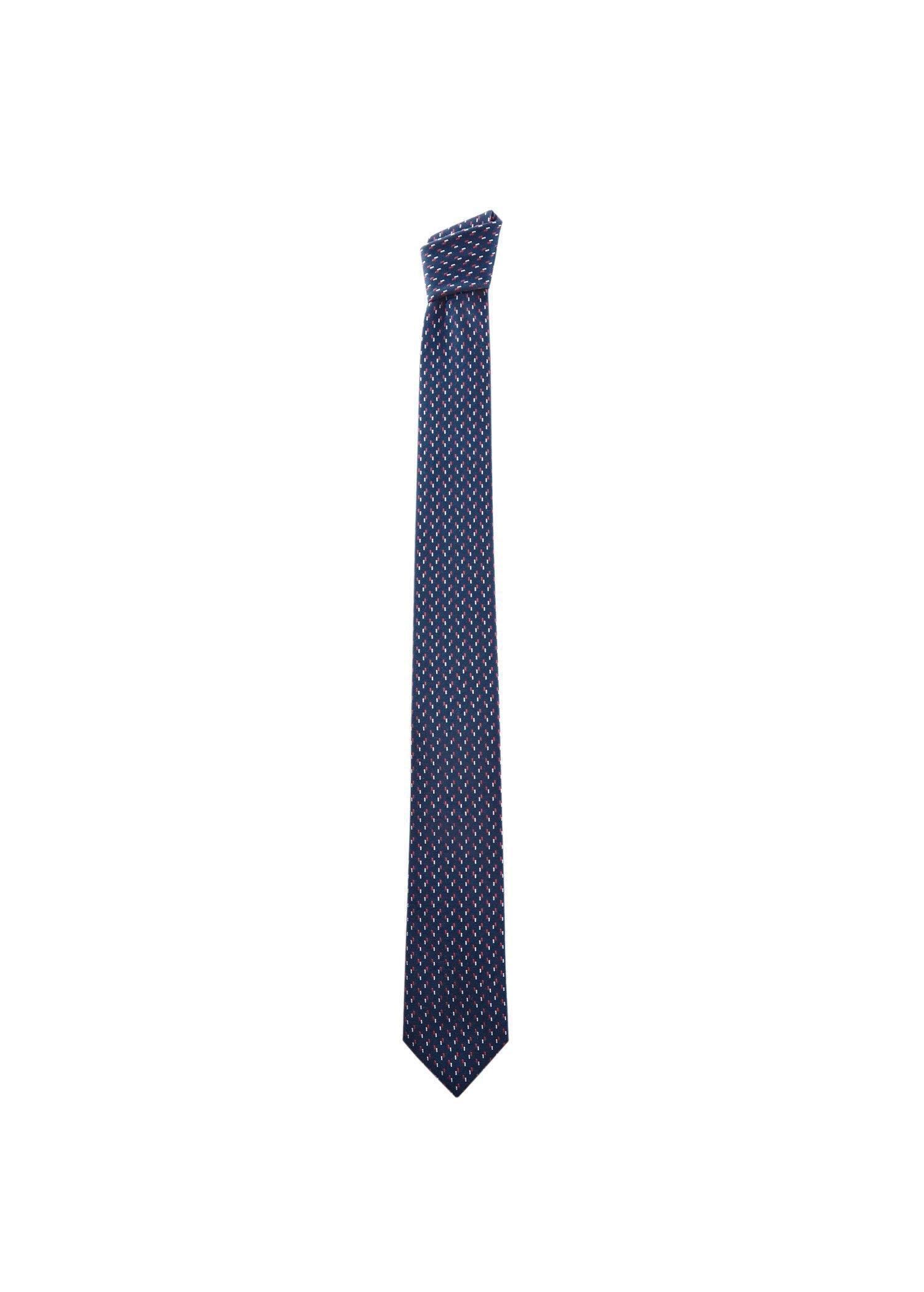 Navy Patterned Tie, , large image number 0