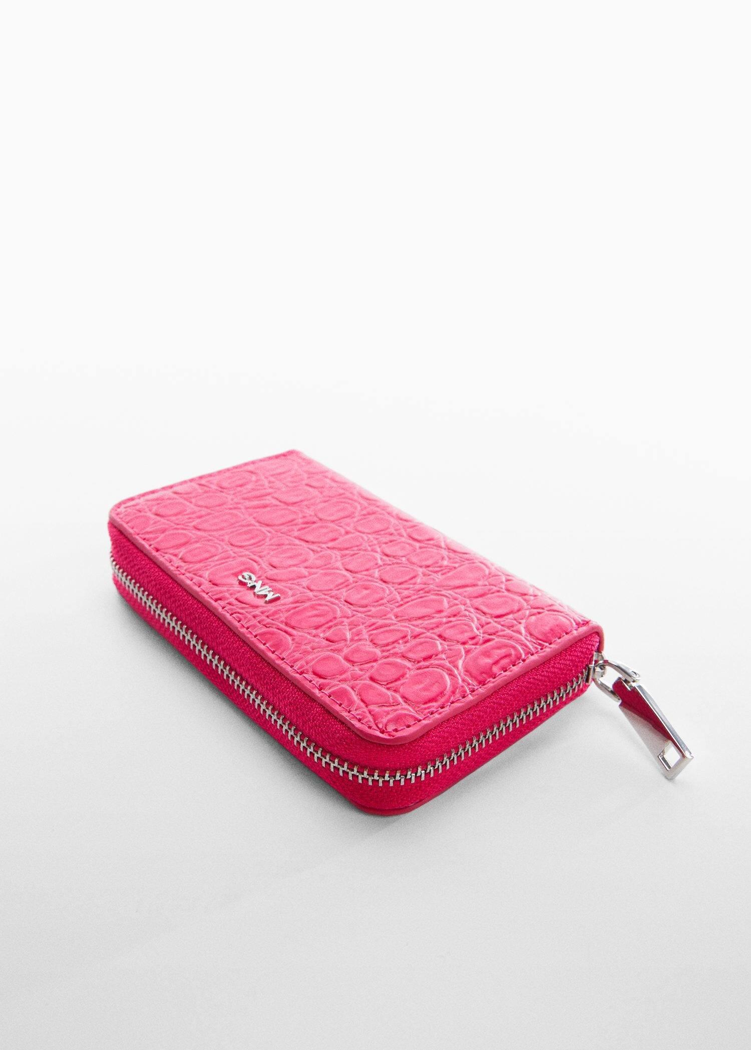 Pink Croc-Effect Wallet, , large image number 0