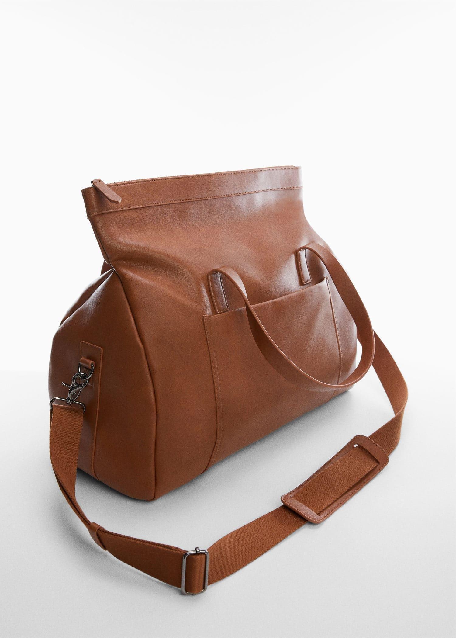 Brown Leather Travel Bag, , large image number 1