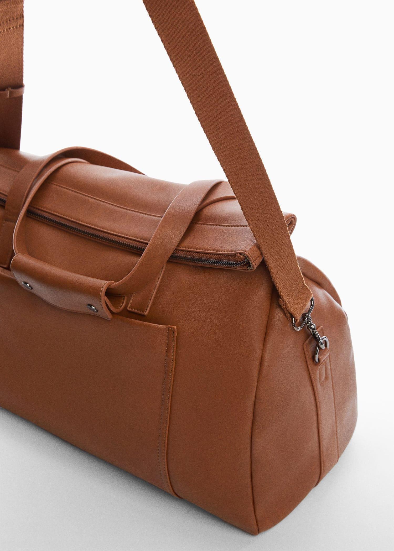 Brown Leather Travel Bag, , large image number 3