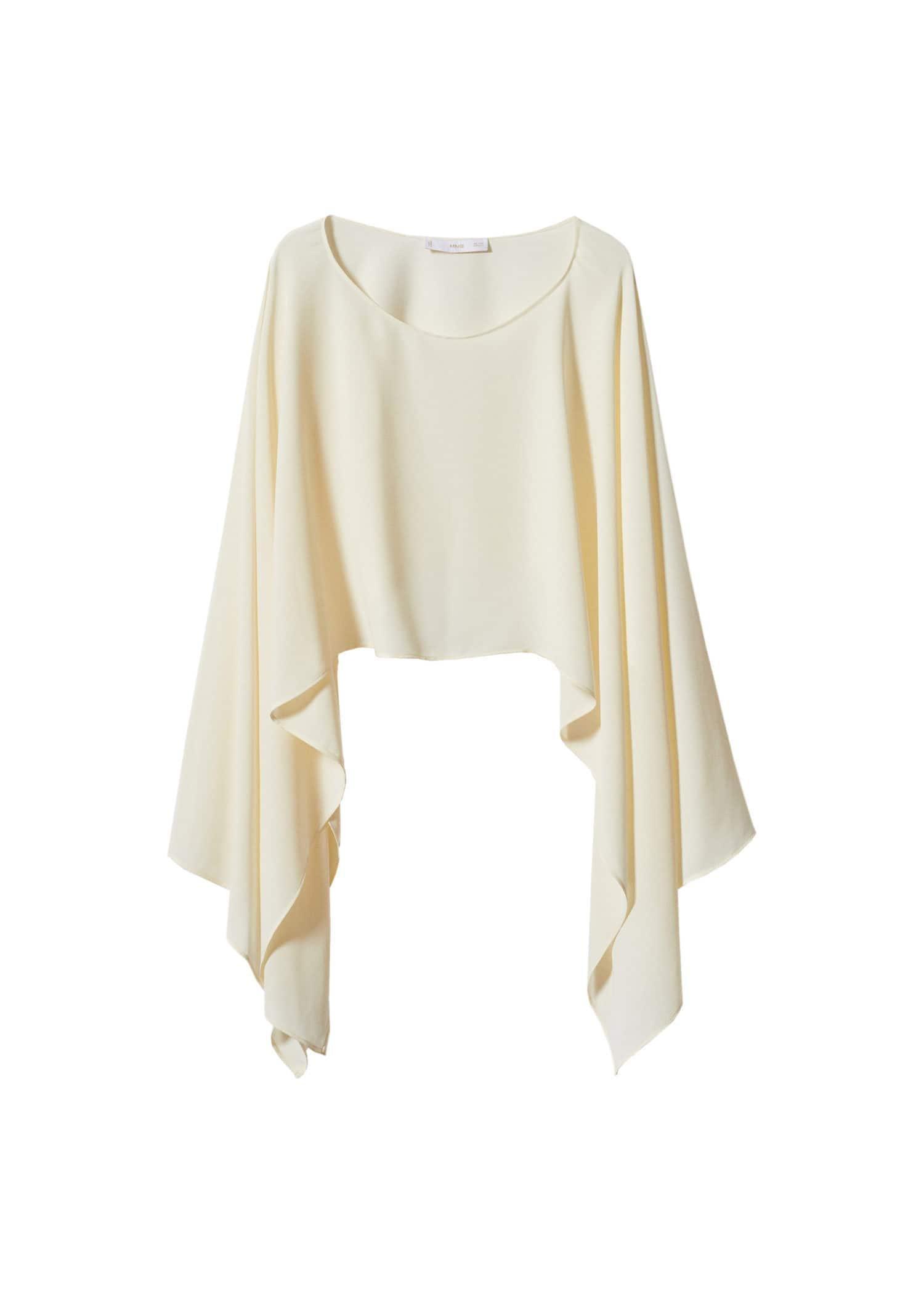 White Flowing Cape Blouse, , large image number 5