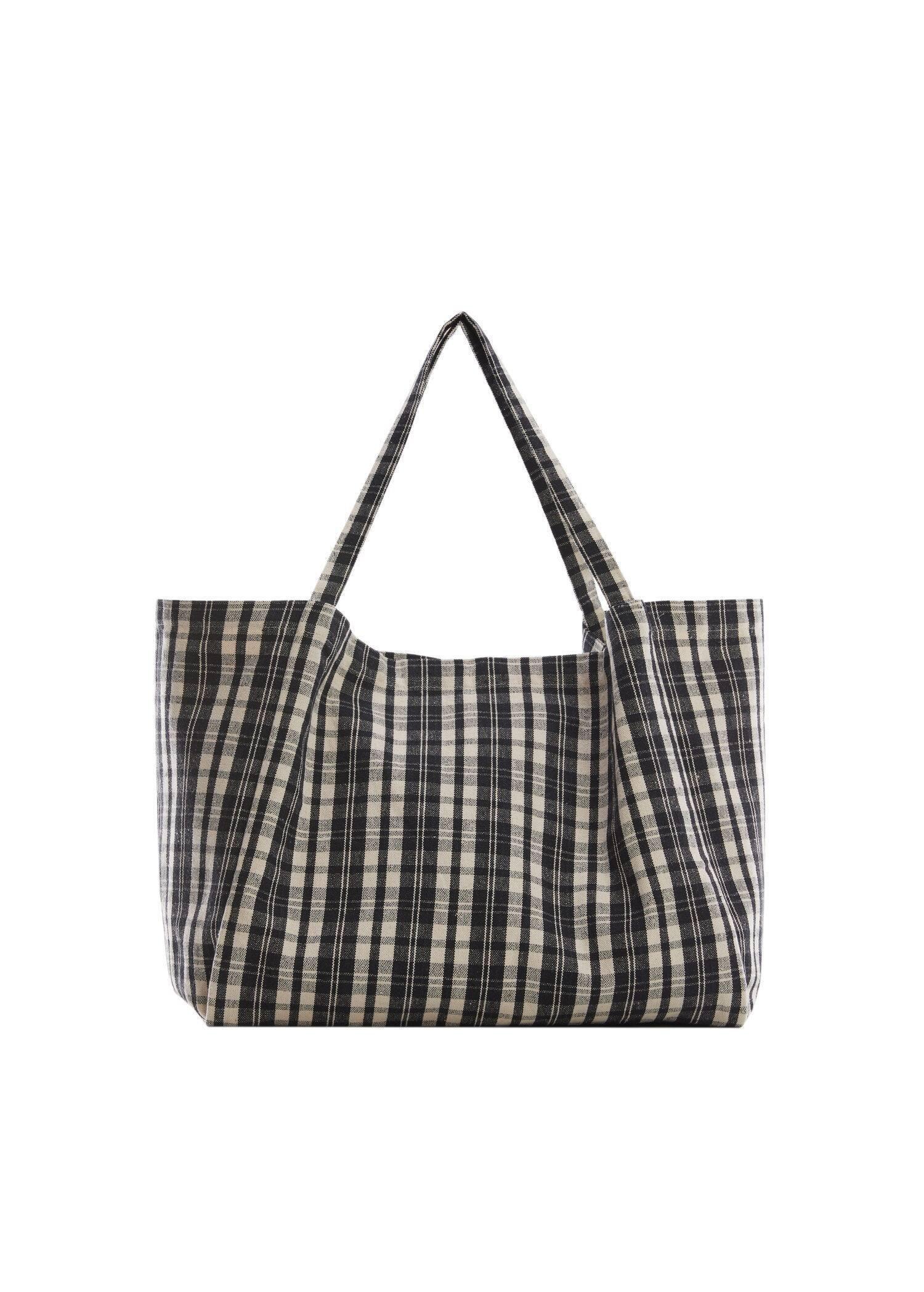 Black Gingham Check Bag, , large image number 1