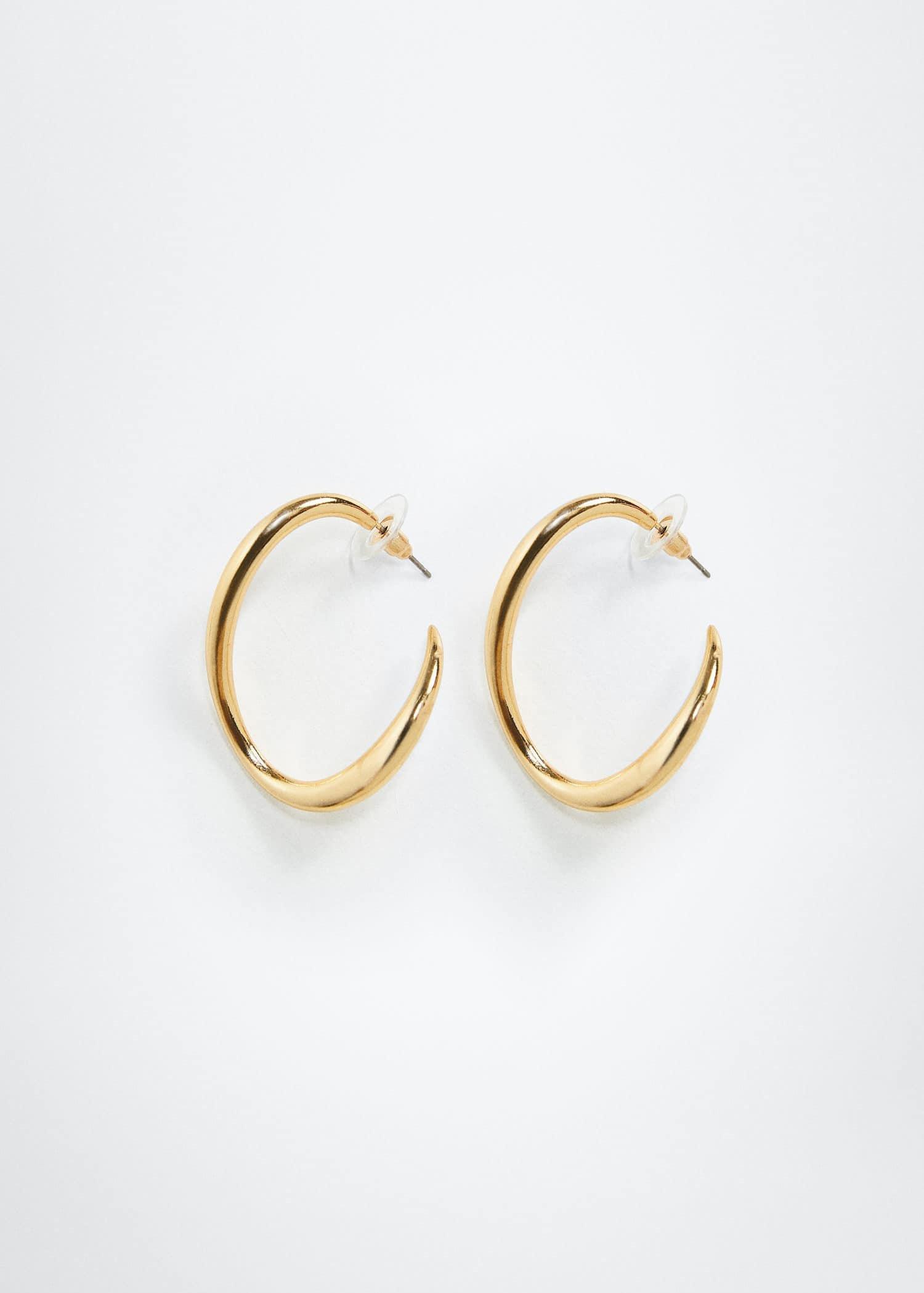 Mango Gold Twisted Hoop Earrings | Azadea UAE