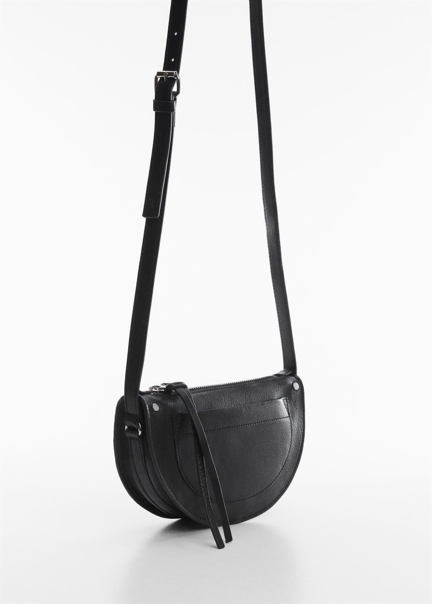 Black Leather Crossbody Bag, , large image number 0