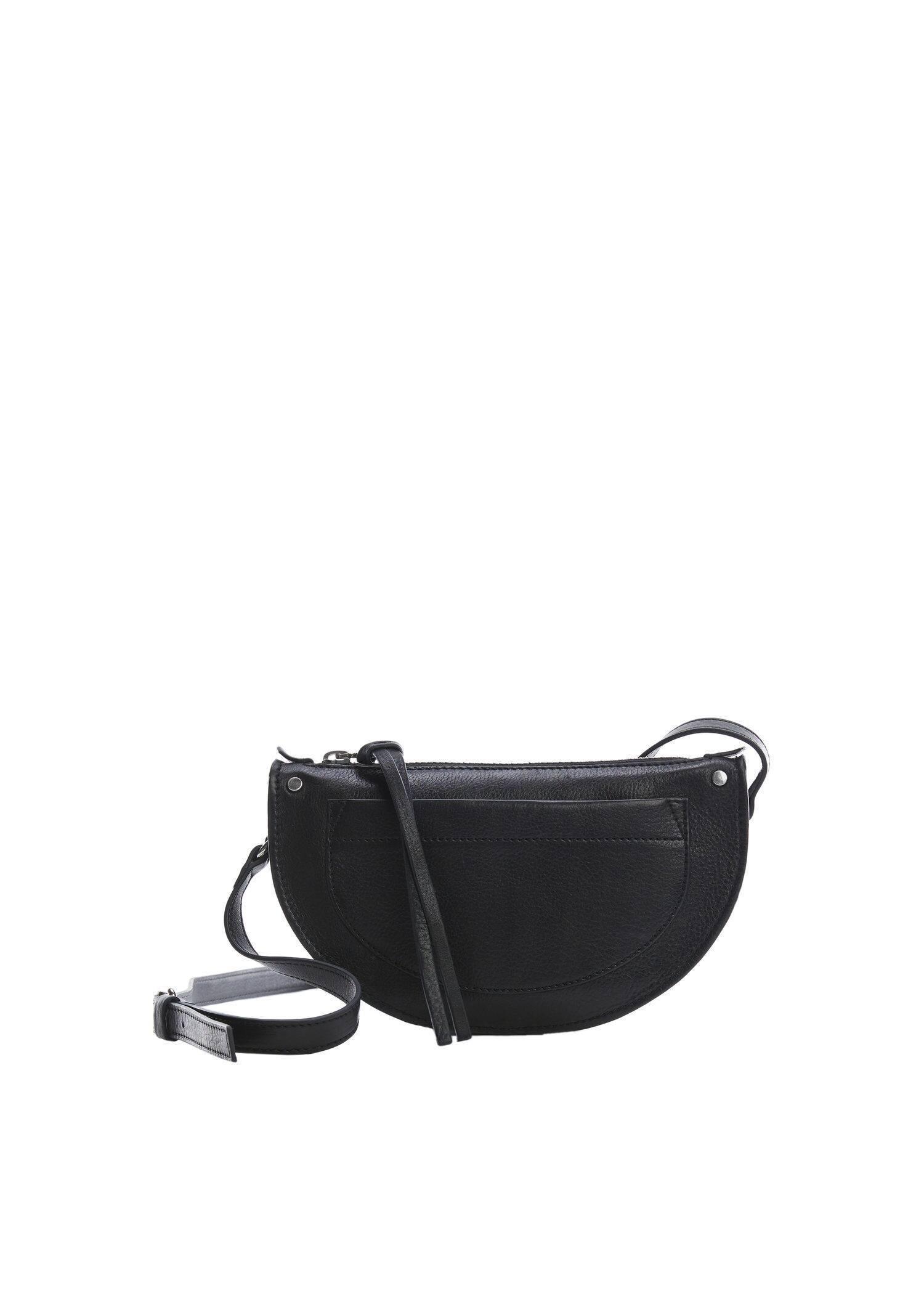 Black Leather Crossbody Bag, , large image number 1