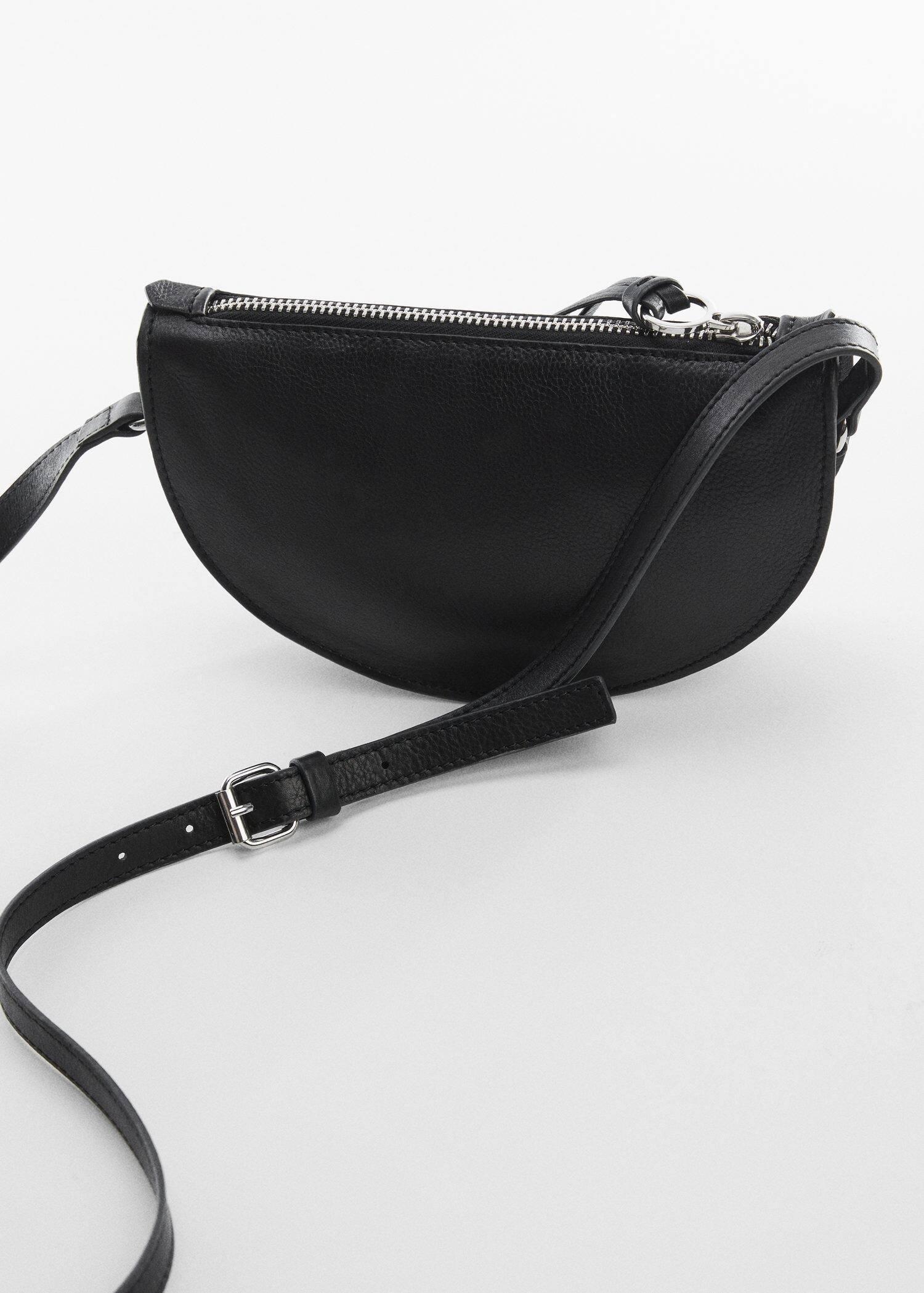 Black Leather Crossbody Bag, , large image number 3