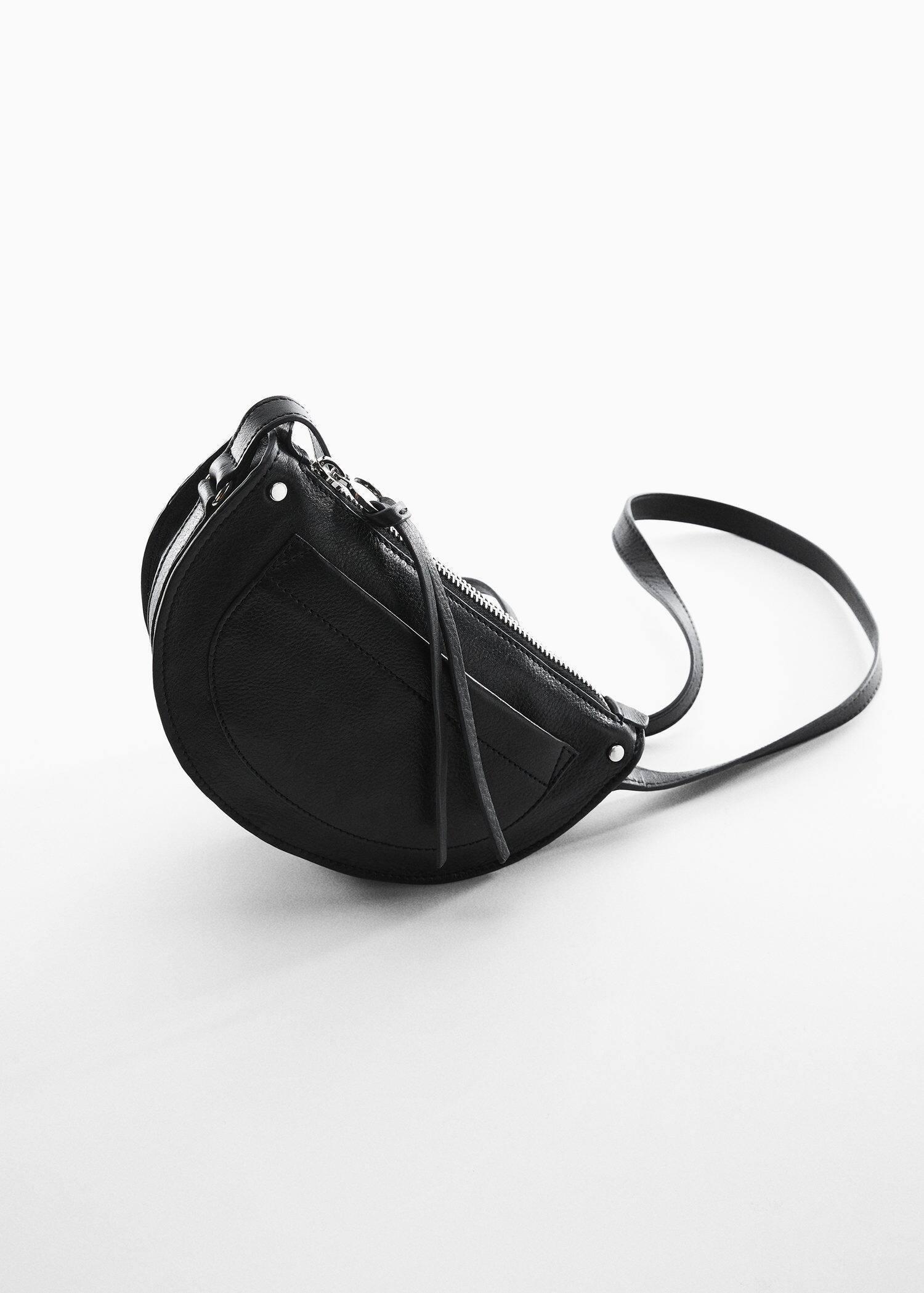 Black Leather Crossbody Bag, , large image number 4