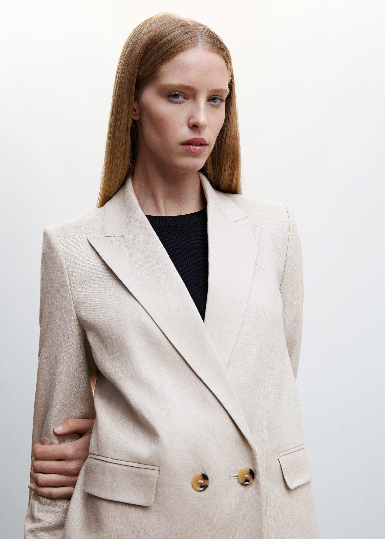 تسوق Grey Lt Pastel Blazer Suit 100% Linen Mango | أزاديا الإمارات ...