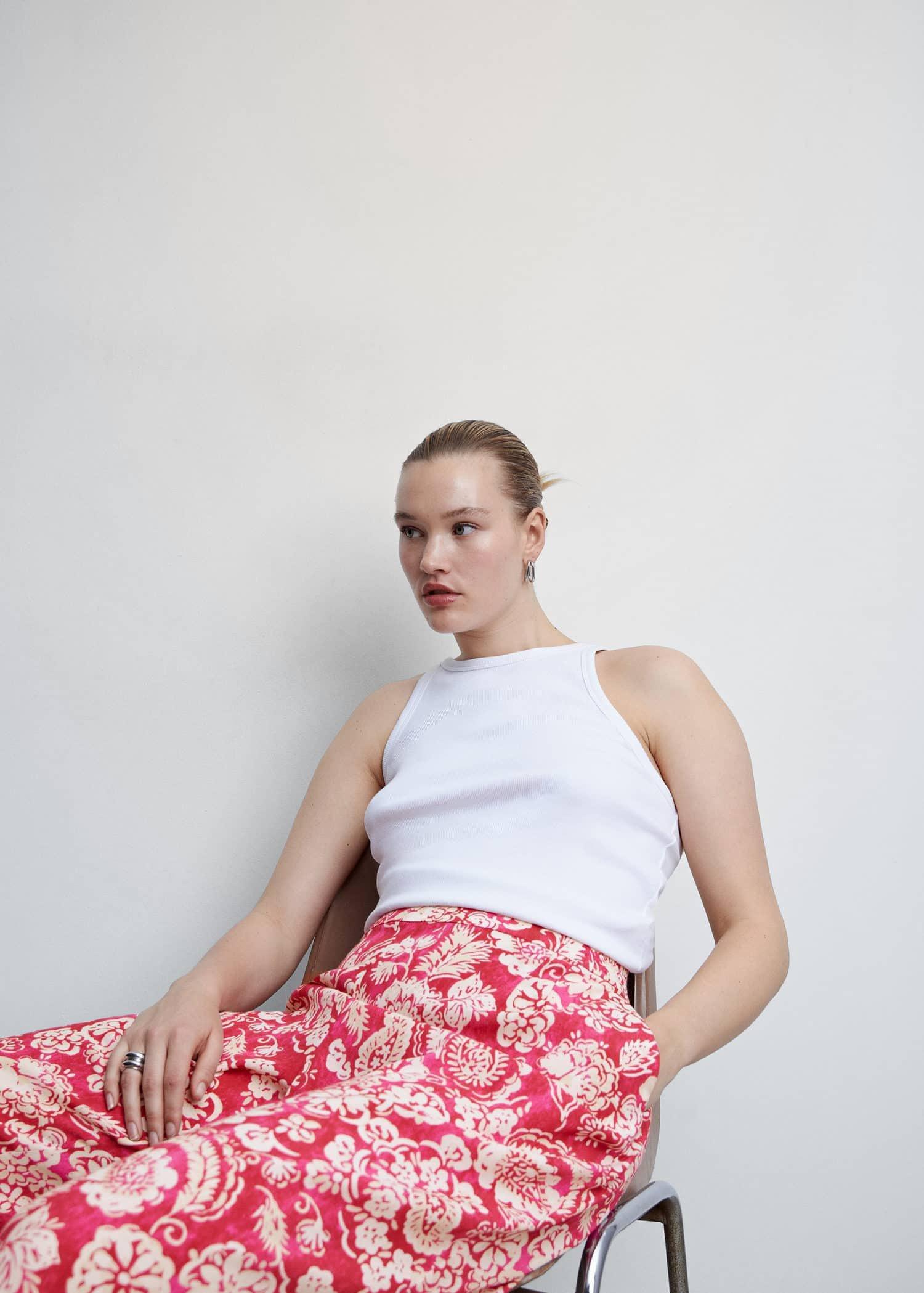 Pink Floral Print Culotte Trousers, , large image number 5