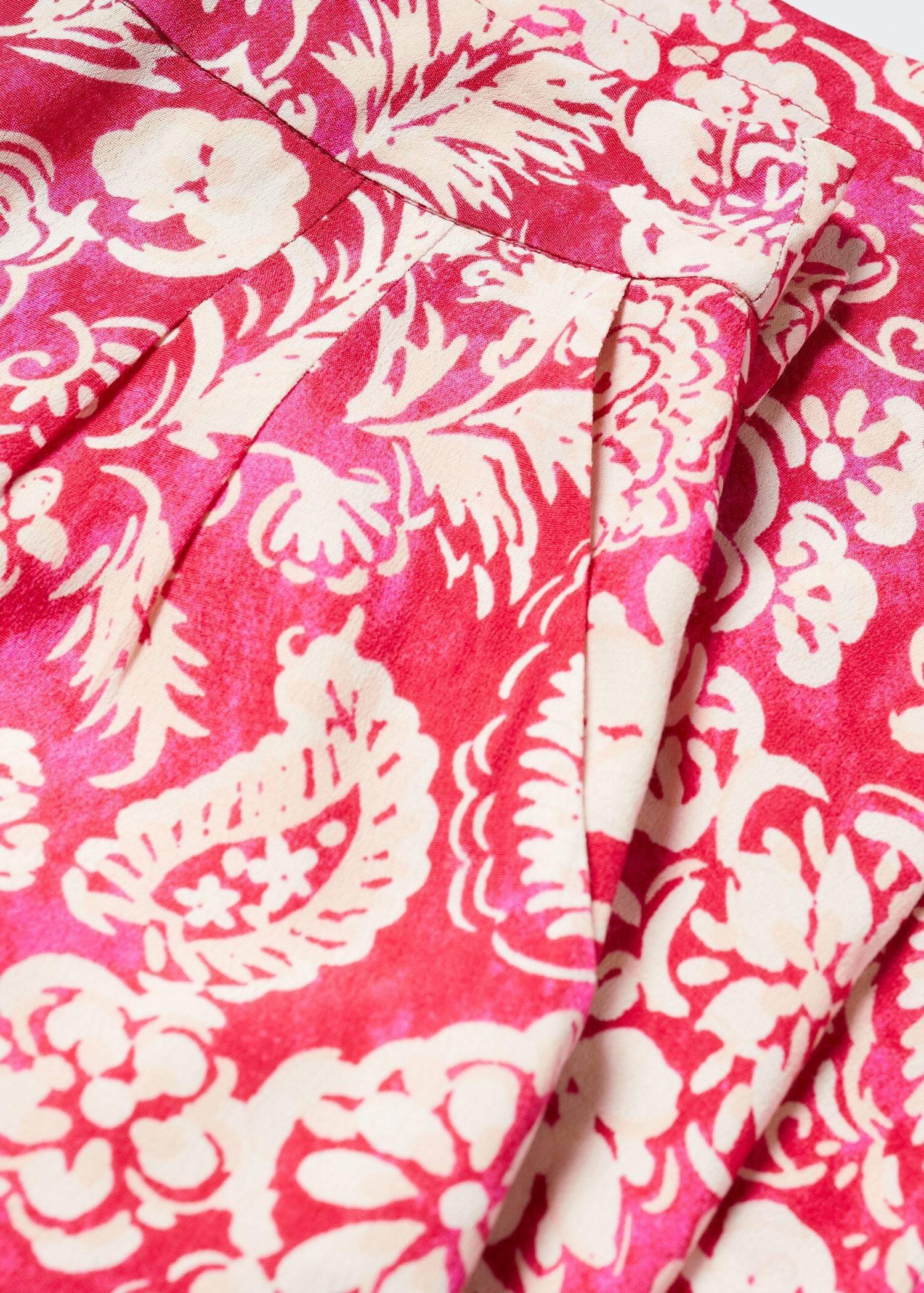 Pink Floral Print Culotte Trousers, , large image number 7