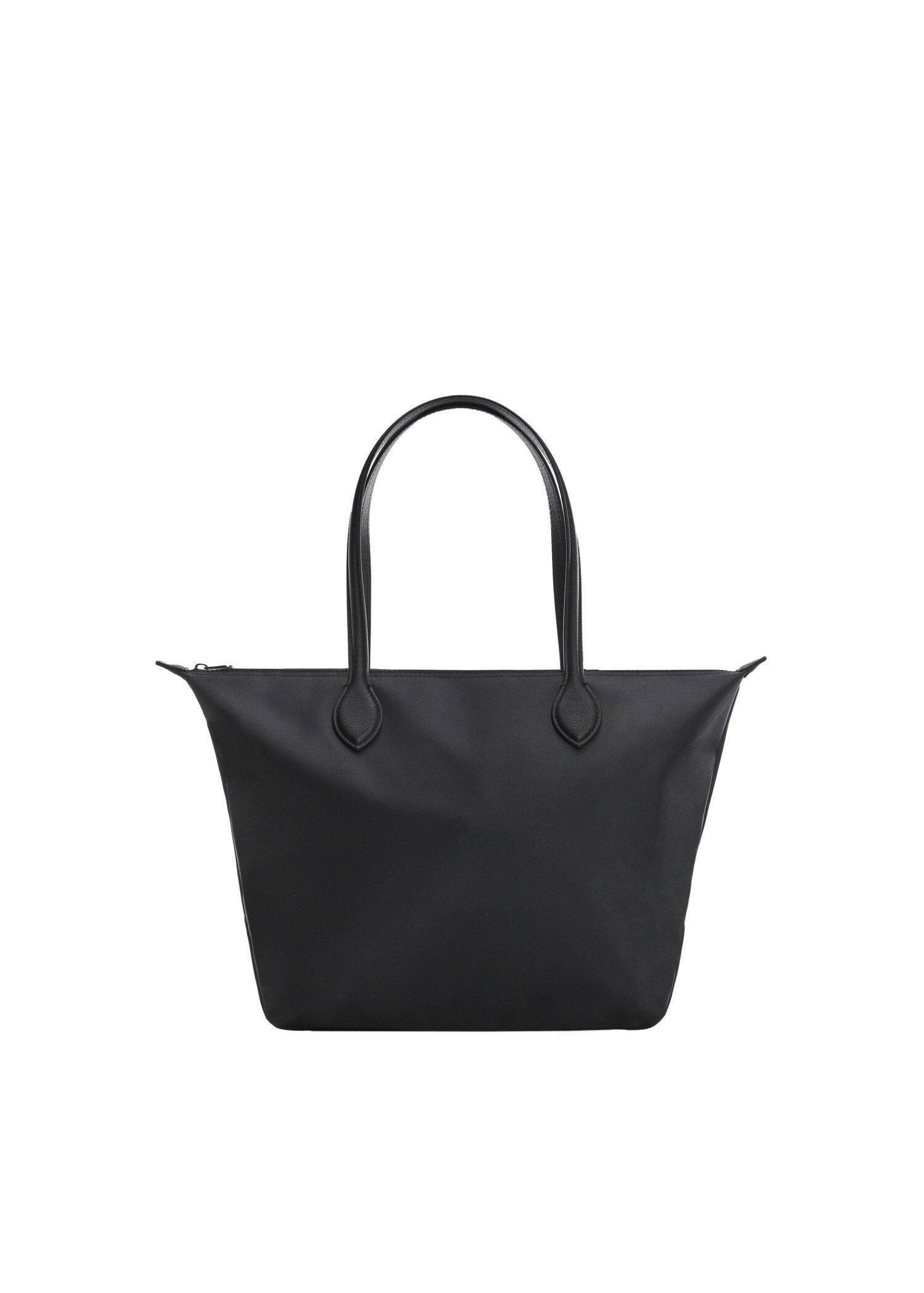 Black Nylon Shopper Bag, , large image number 0