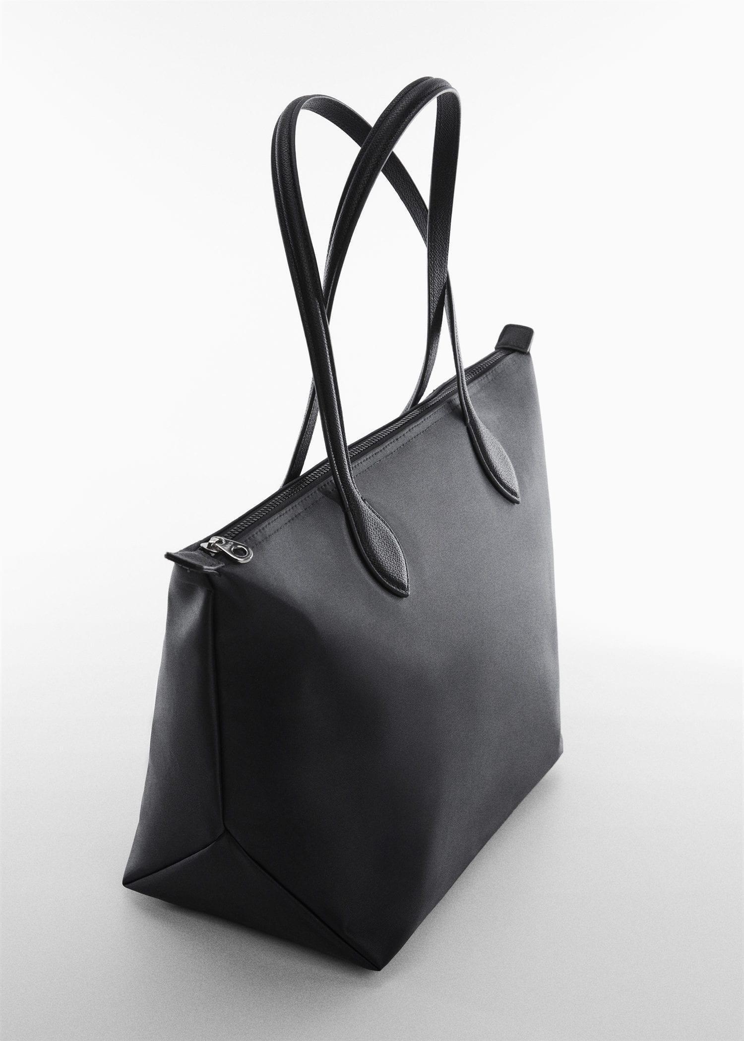 Black Nylon Shopper Bag, , large image number 1