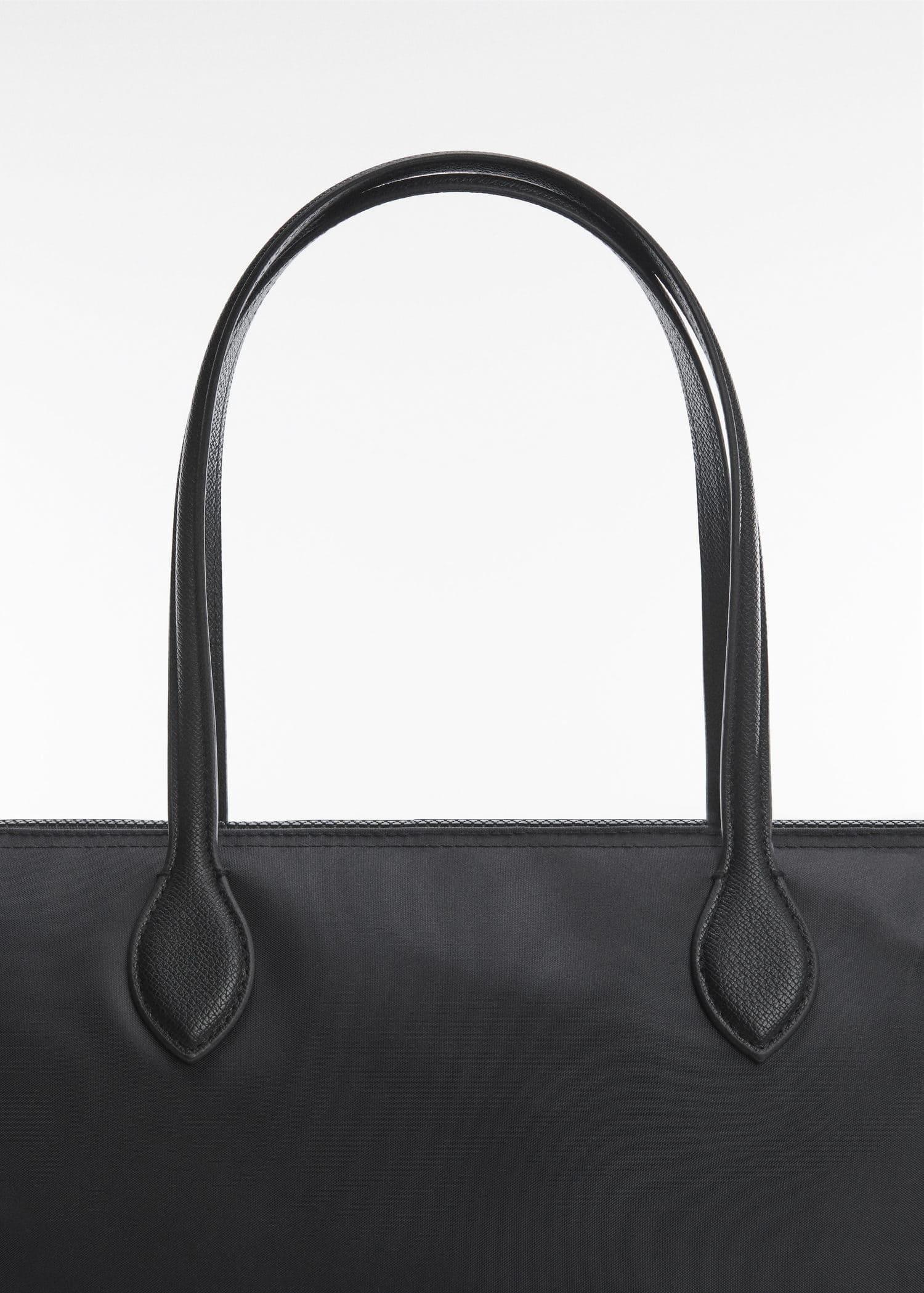Black Nylon Shopper Bag, , large image number 2
