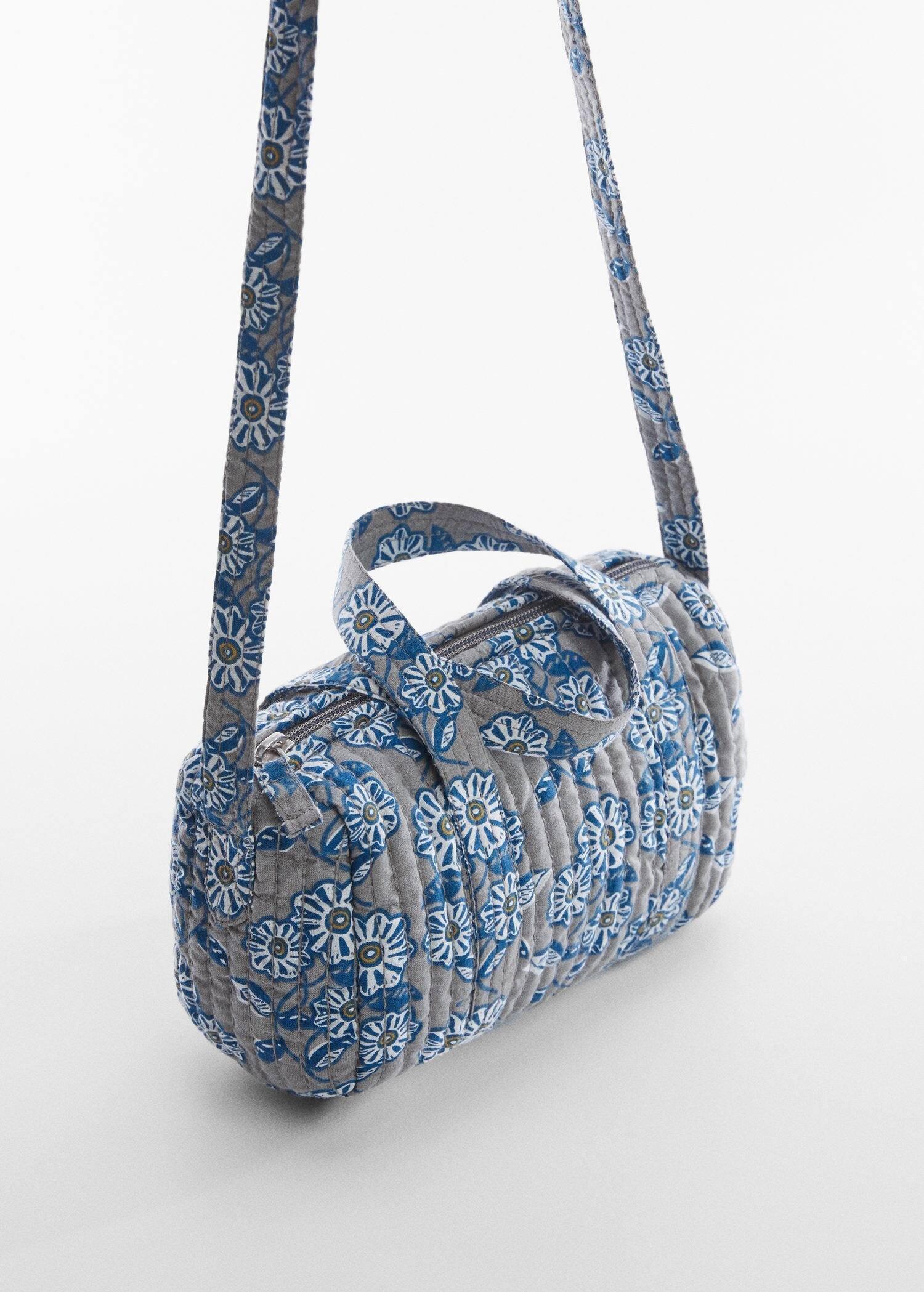 Grey Flowers Handle Bag, Kids Girls, , large image number 2