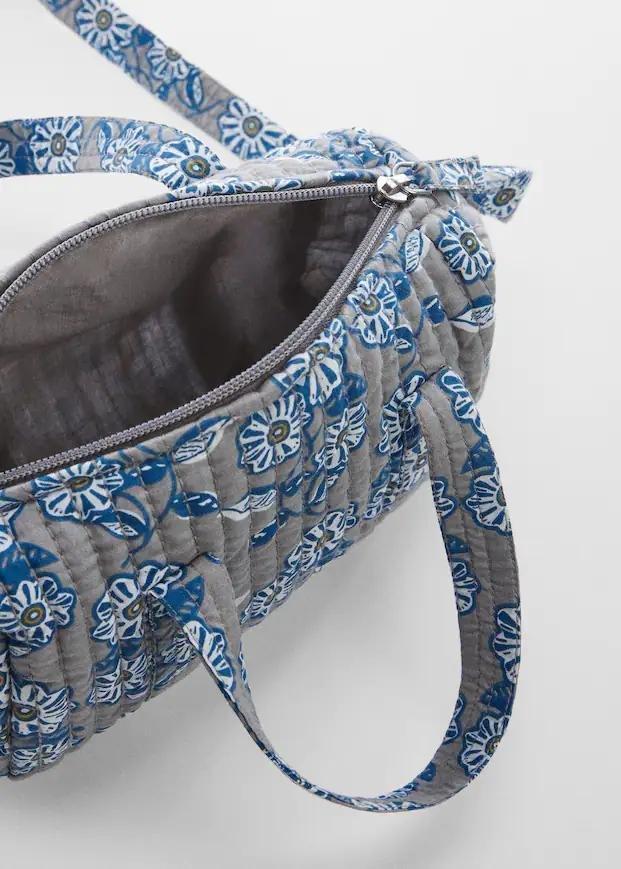 Grey Flowers Handle Bag, Kids Girls, , large image number 3