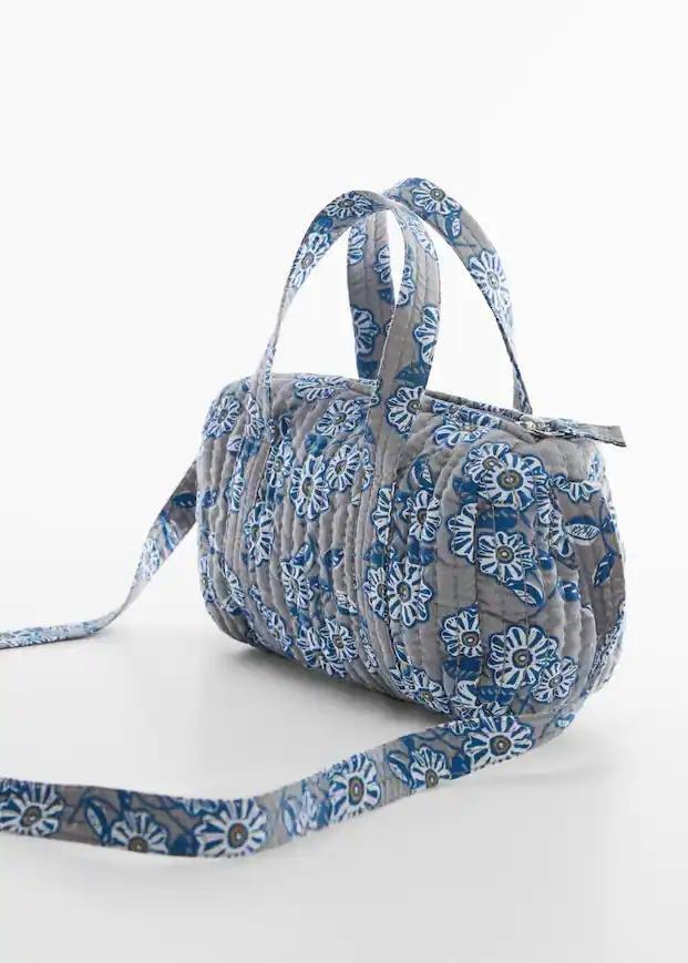 Grey Flowers Handle Bag, Kids Girls, , large image number 5