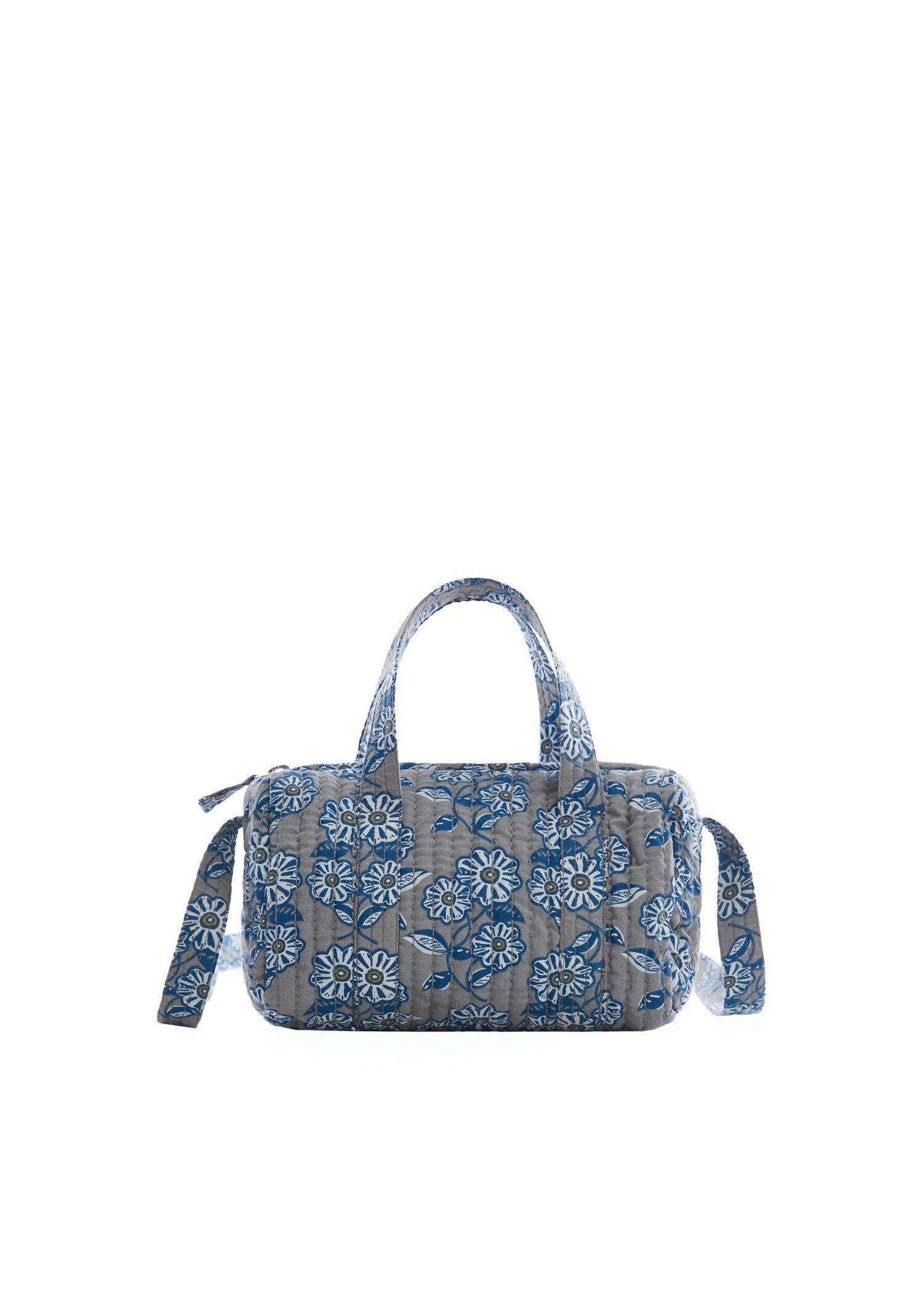 Grey Flowers Handle Bag, Kids Girls, , large image number 6