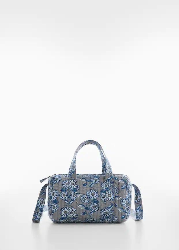 Grey Flowers Handle Bag, Kids Girls, , large image number 7