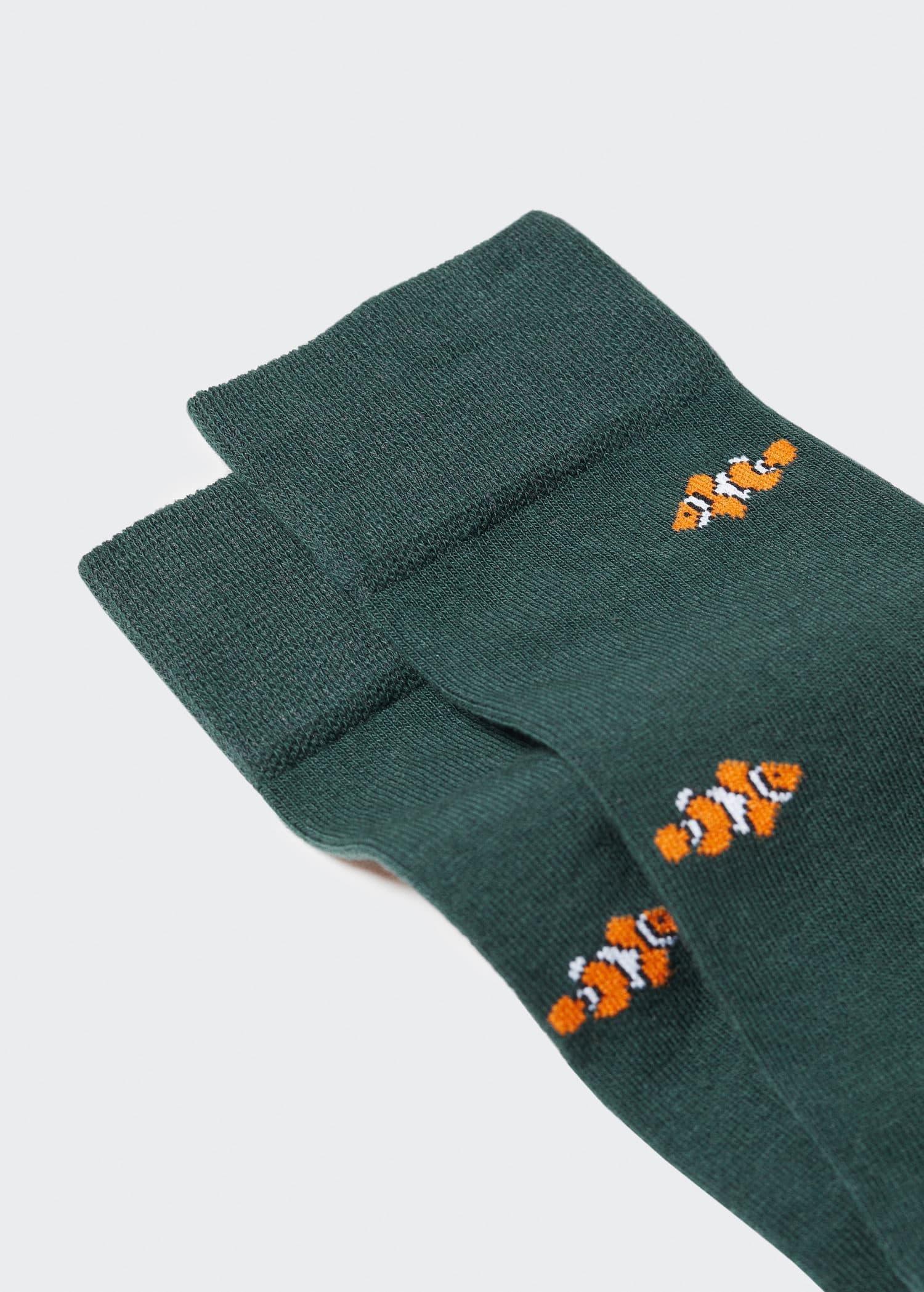 تسوق Green Fish-Print Cotton Socks Mango | أزاديا الإمارات العربية المتحدة