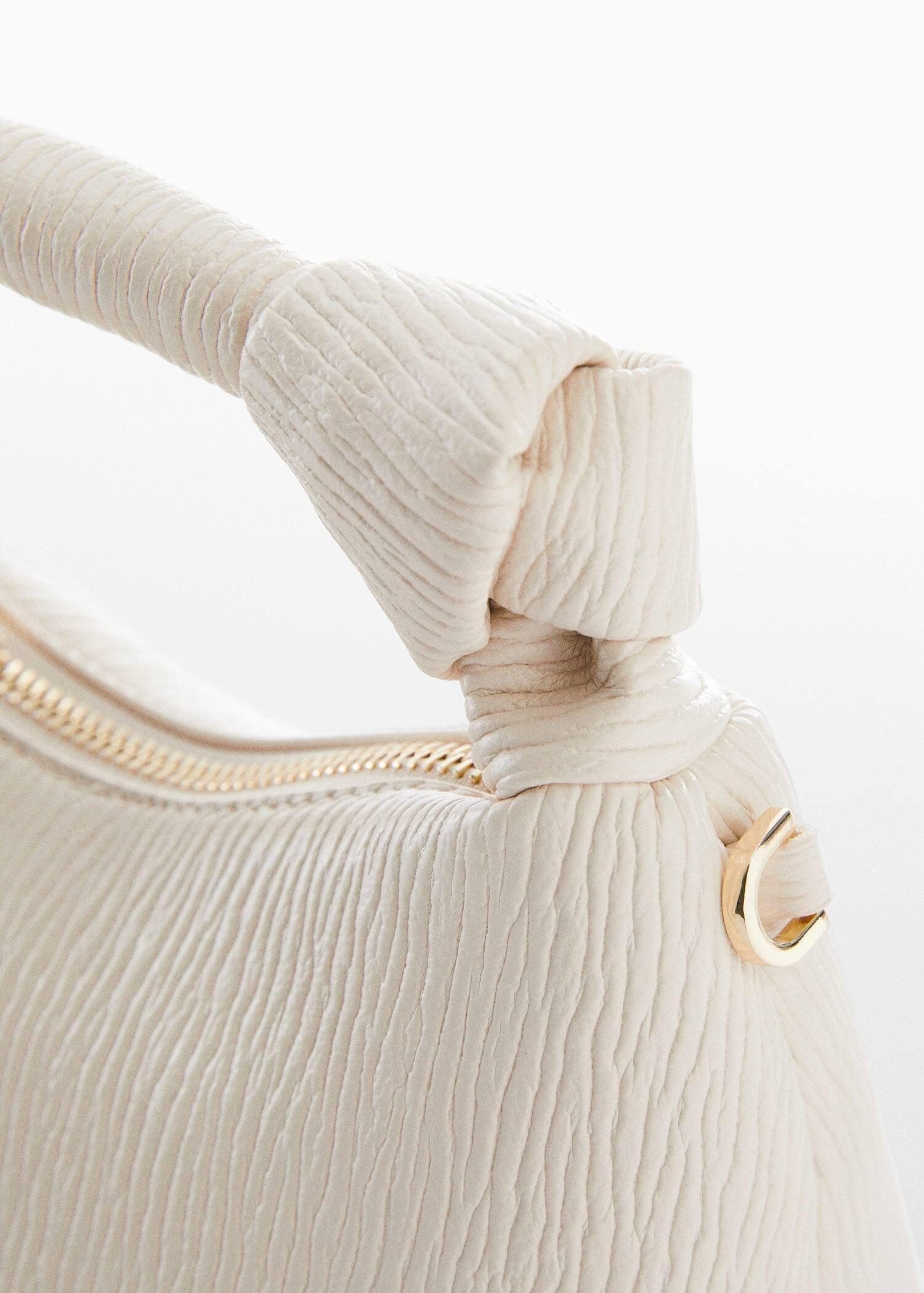 White Textured Knot Handle Bag, , large image number 3