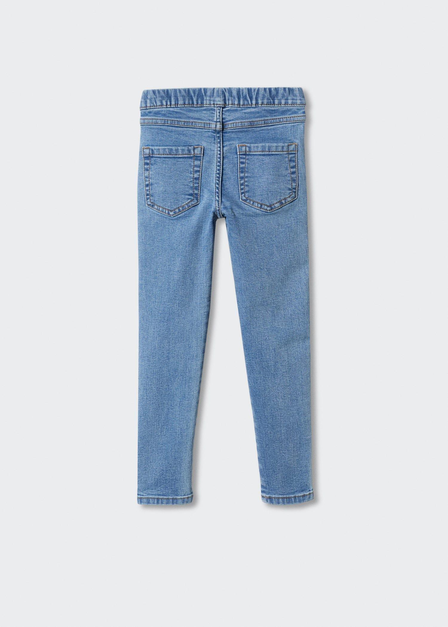 Blue Elastic High-Waist Jeggings, Kids Girls, , large image number 8