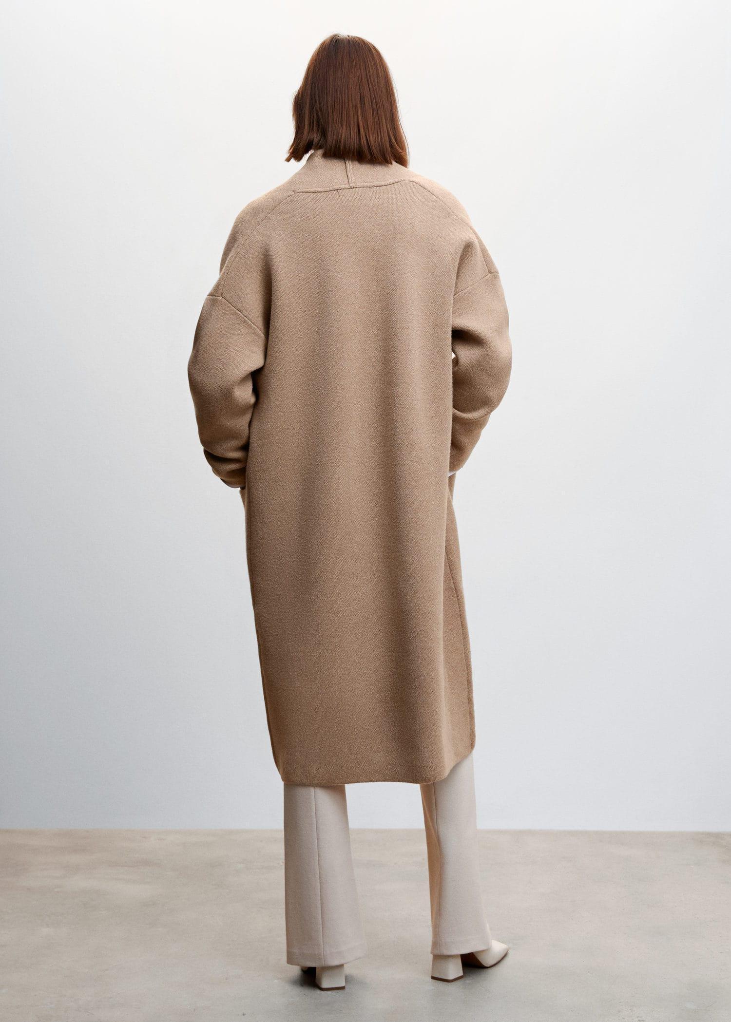 medium brown Oversized knitted coat with pockets, , large image number 7