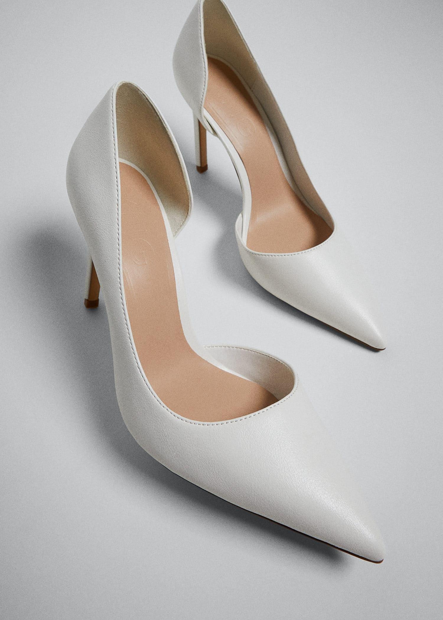 White Asymmetric Stiletto Shoes, , large image number 1