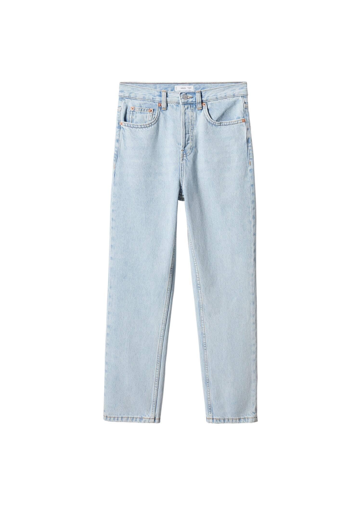 Blue Mom Fit Decorative Rips Jeans, Kids Girls, , large image number 0