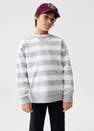 Mango - Grey Striped Cotton-Blend Sweatshirt, Kids Boys