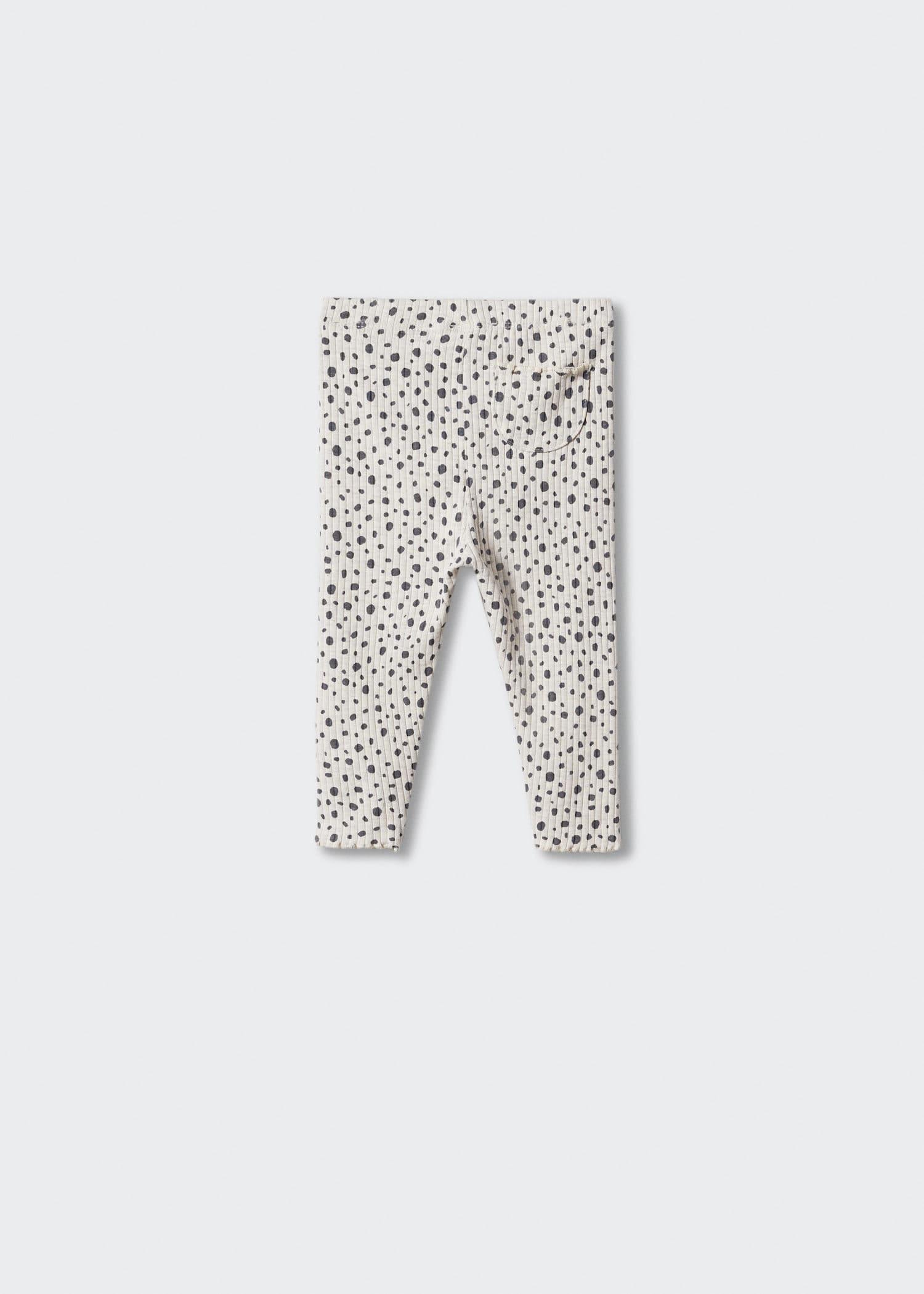 Brown Lt Pastel Cotton Ribbed Leggings, Baby Girl, , large image number 0