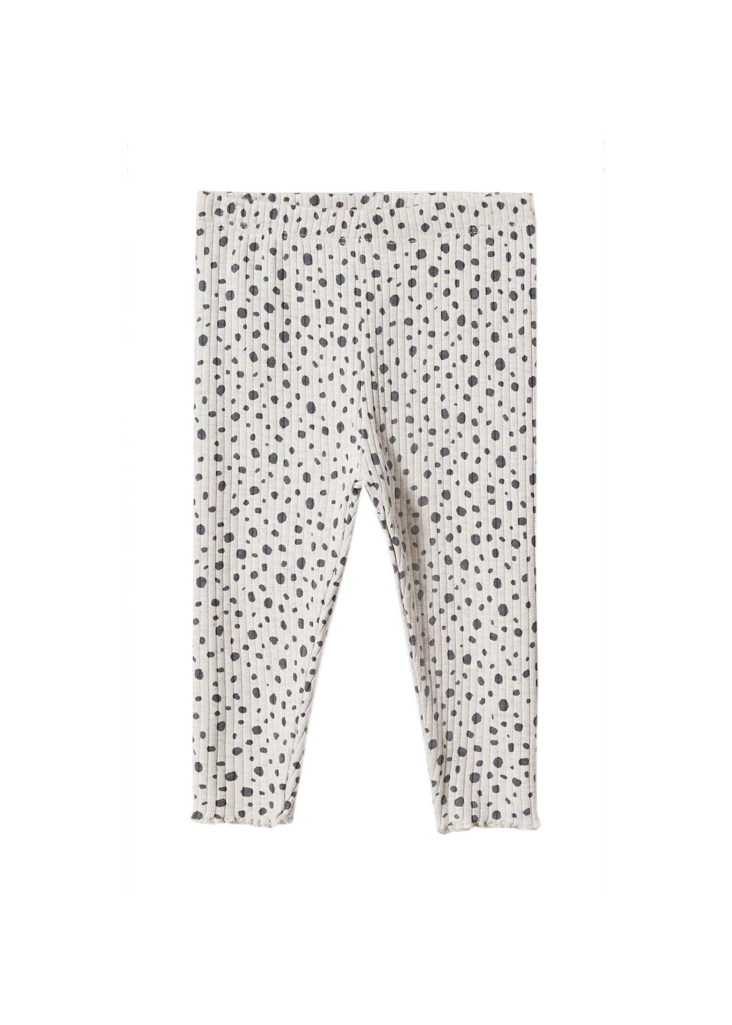 Brown Lt Pastel Cotton Ribbed Leggings, Baby Girl, , large image number 3