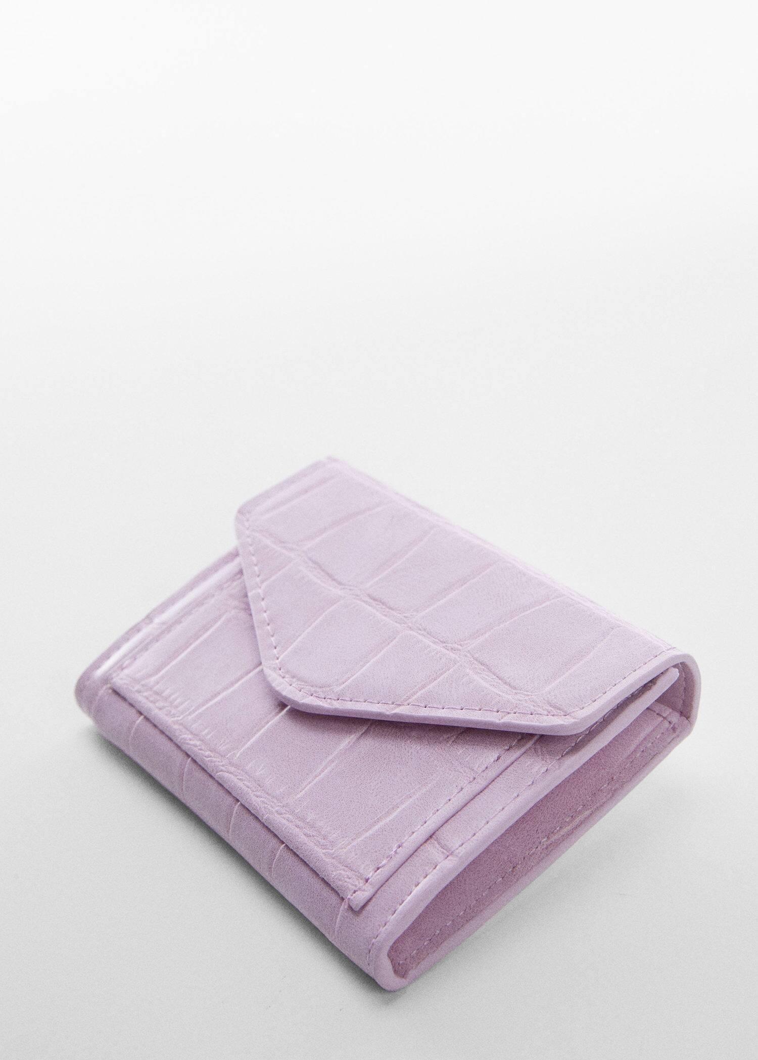 Purple Lt-Pastel Croc-Effect Flap Purse, , large image number 0