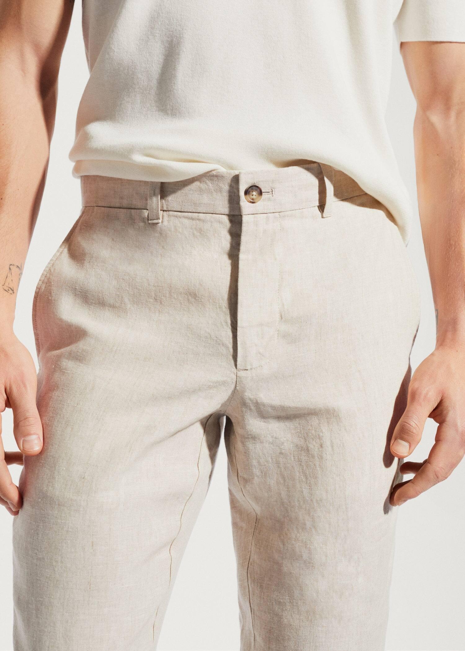 Skinny linen clearance trousers